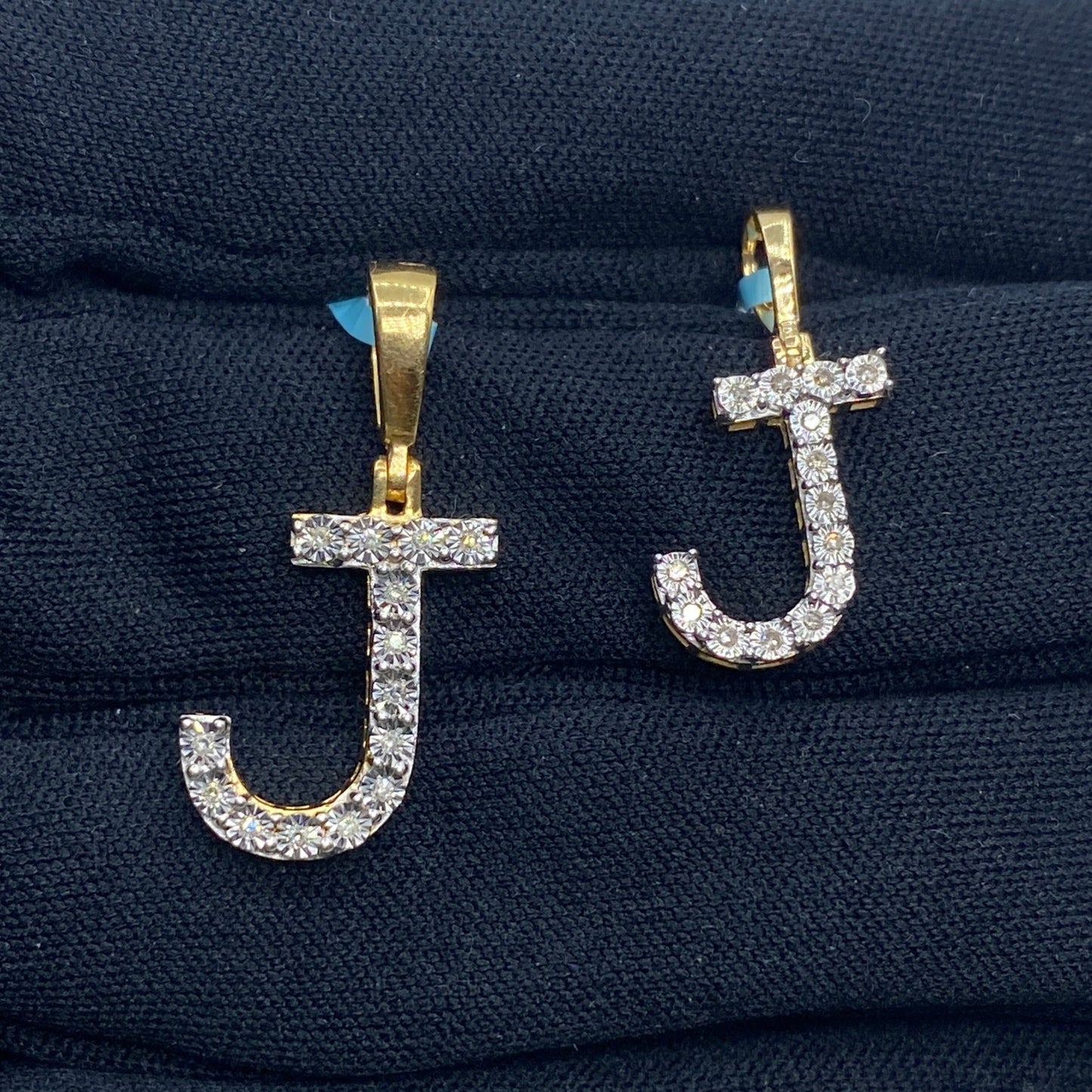 Pave Initial Letter Diamond Pendants Full Collection