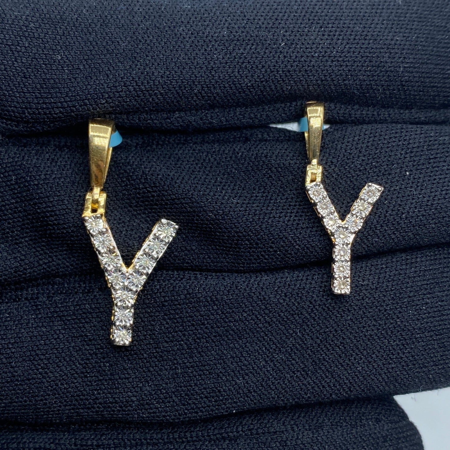 Pave Initial Letter Diamond Pendants Full Collection