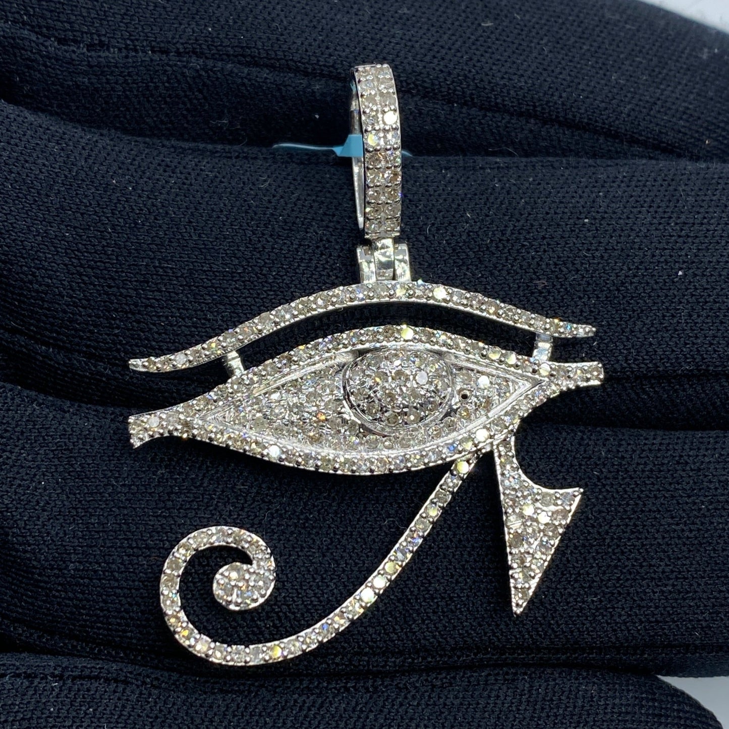 14K Eygptian Eye of Horus Diamond Pendant