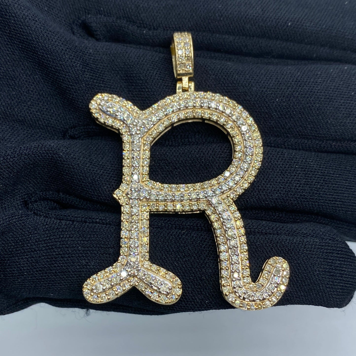 Old English Initial Letter Diamond Pendants Full Collection