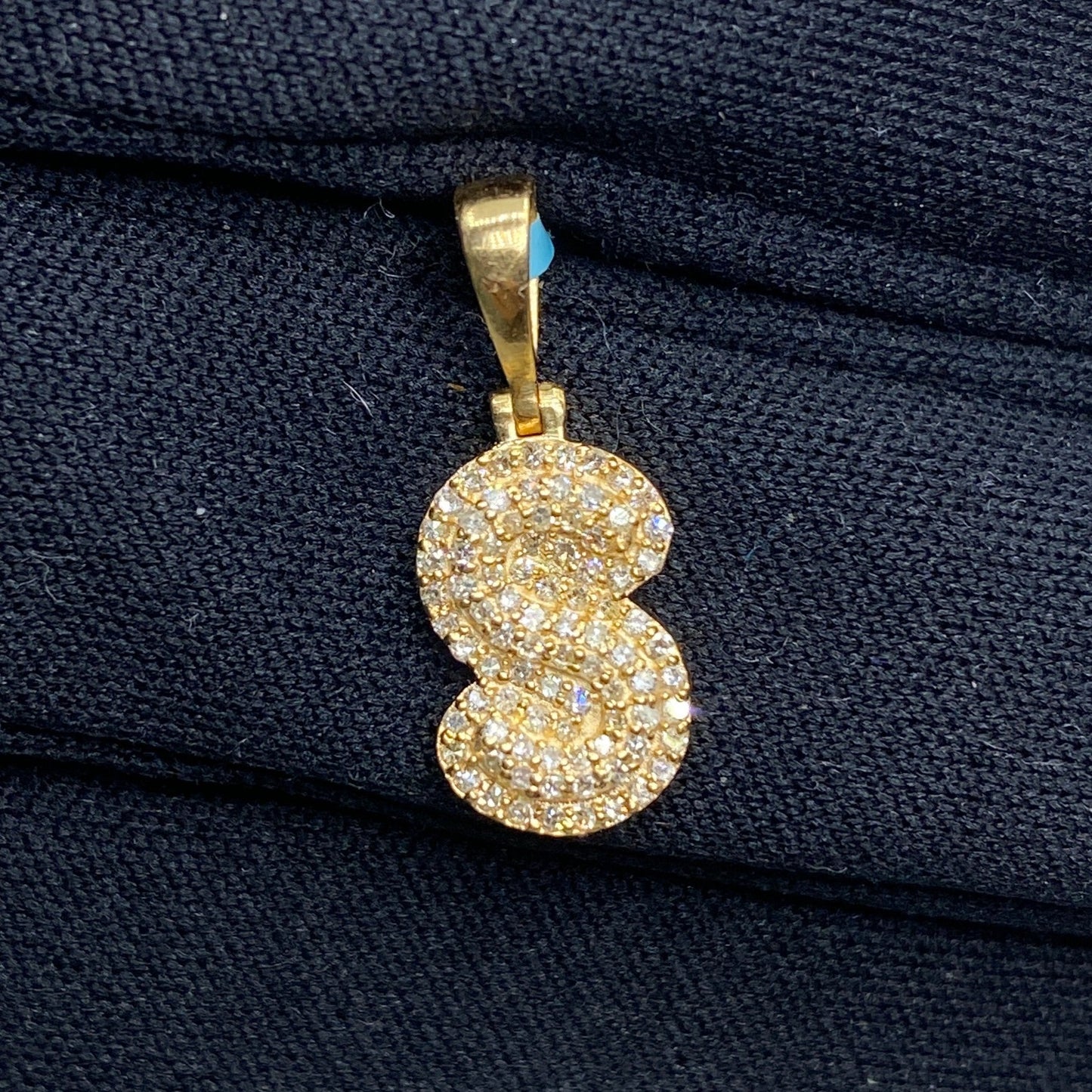 Bubble Initial Letter Diamond Pendant in 14K Full Collection