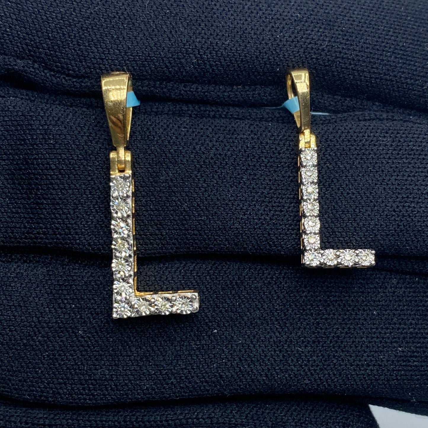 Pave Initial Letter Diamond Pendants Full Collection