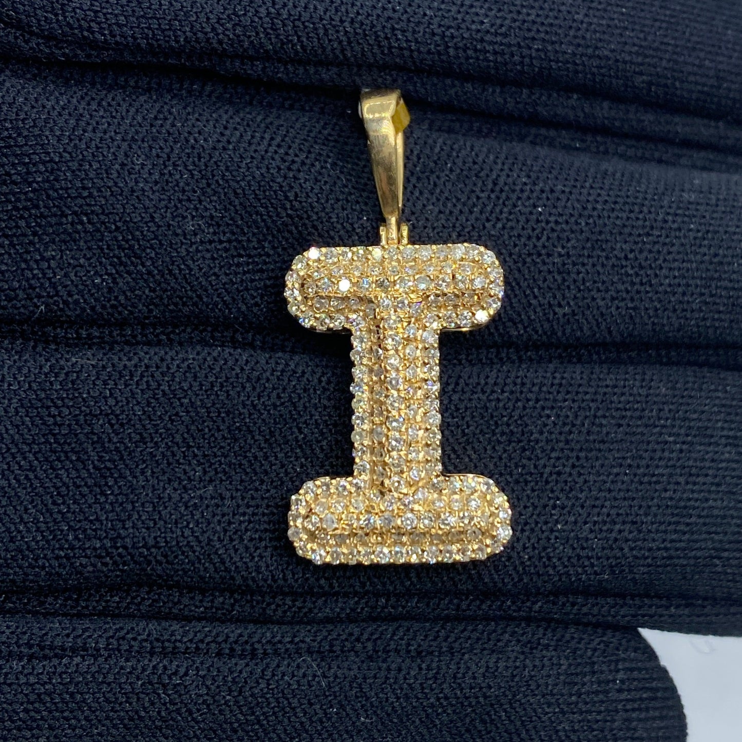 Bubble Initial Letter Diamond Pendant in 10K Full Collection