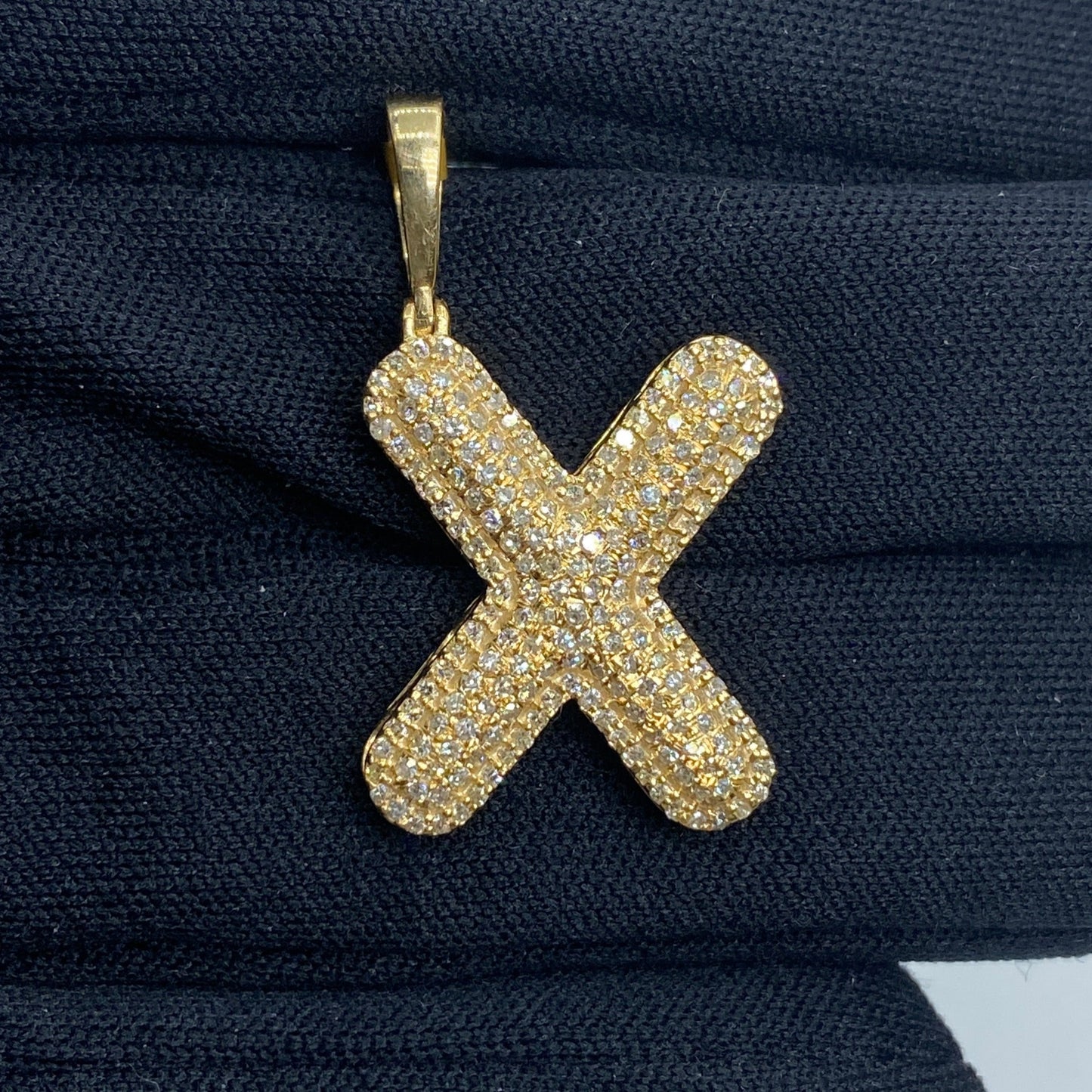 Bubble Initial Letter Diamond Pendant in 10K Full Collection