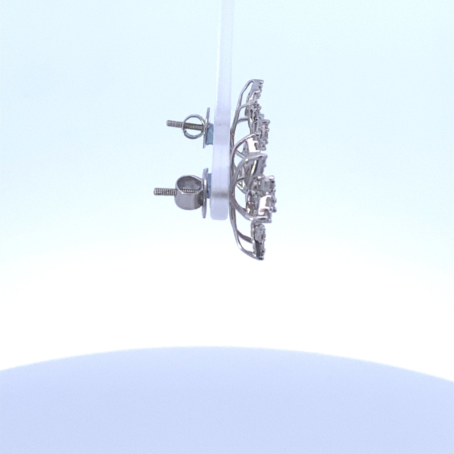 14K Bridal Diamond Baguette Earrings