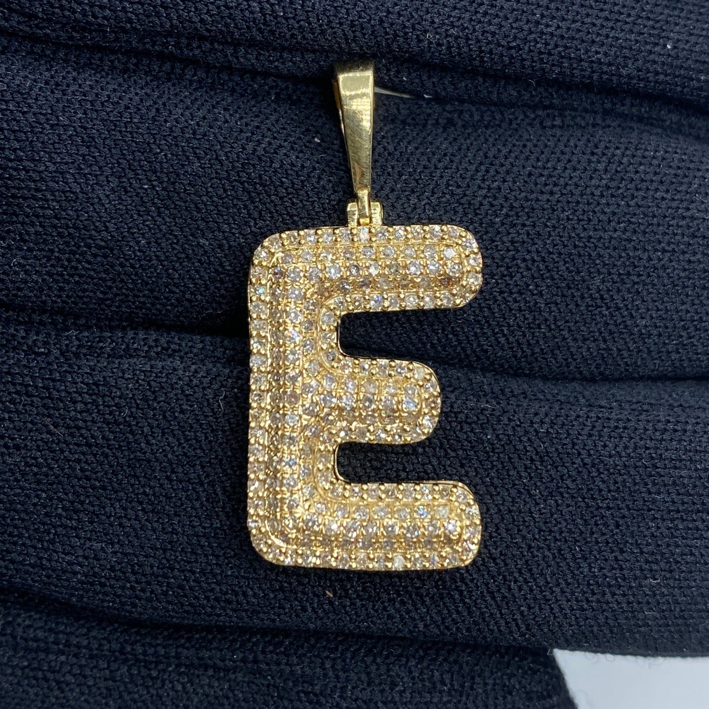 Bubble Initial Letter Diamond Pendant in 10K Full Collection