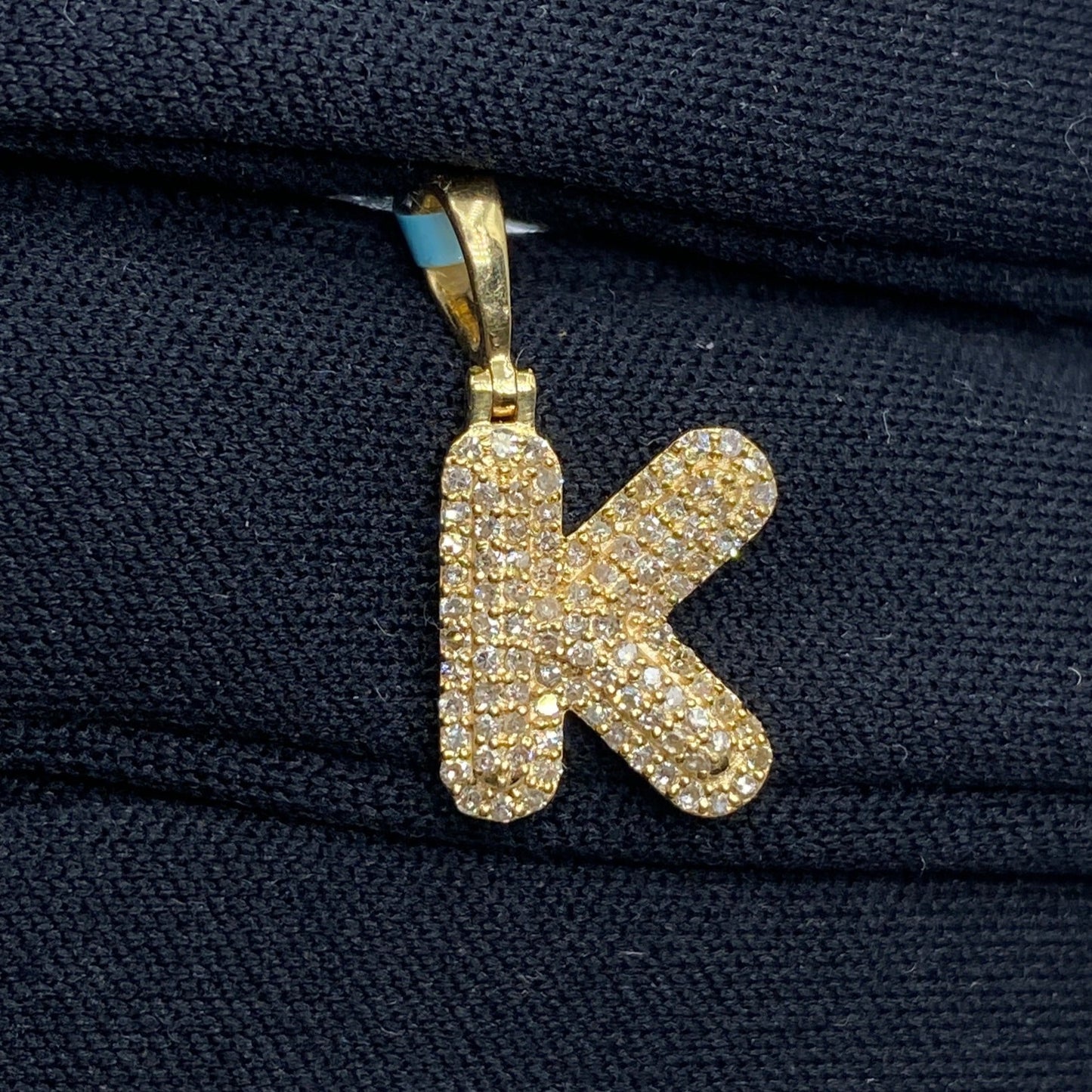 Bubble Initial Letter Diamond Pendant in 14K Full Collection