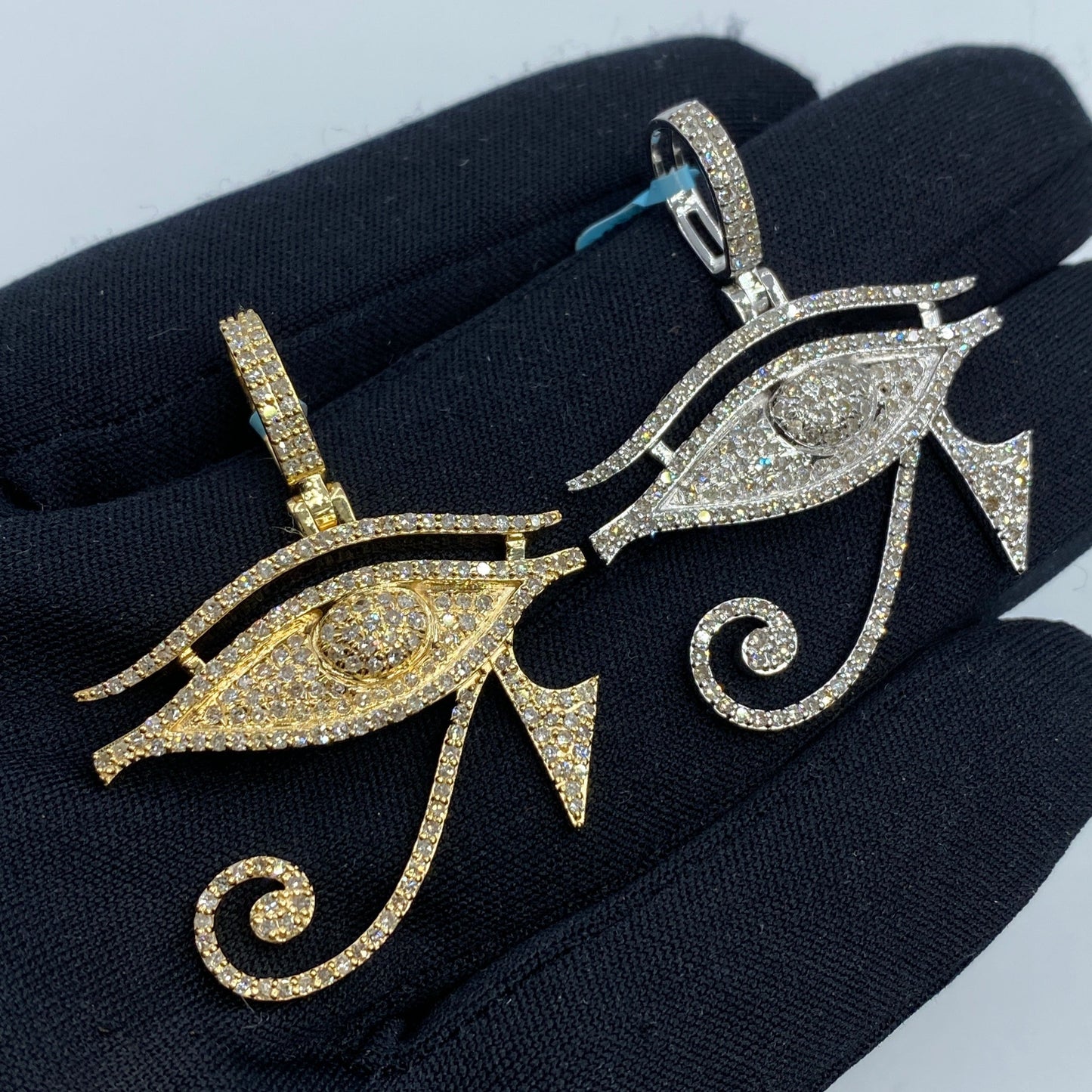 14K Eygptian Eye of Horus Diamond Pendant