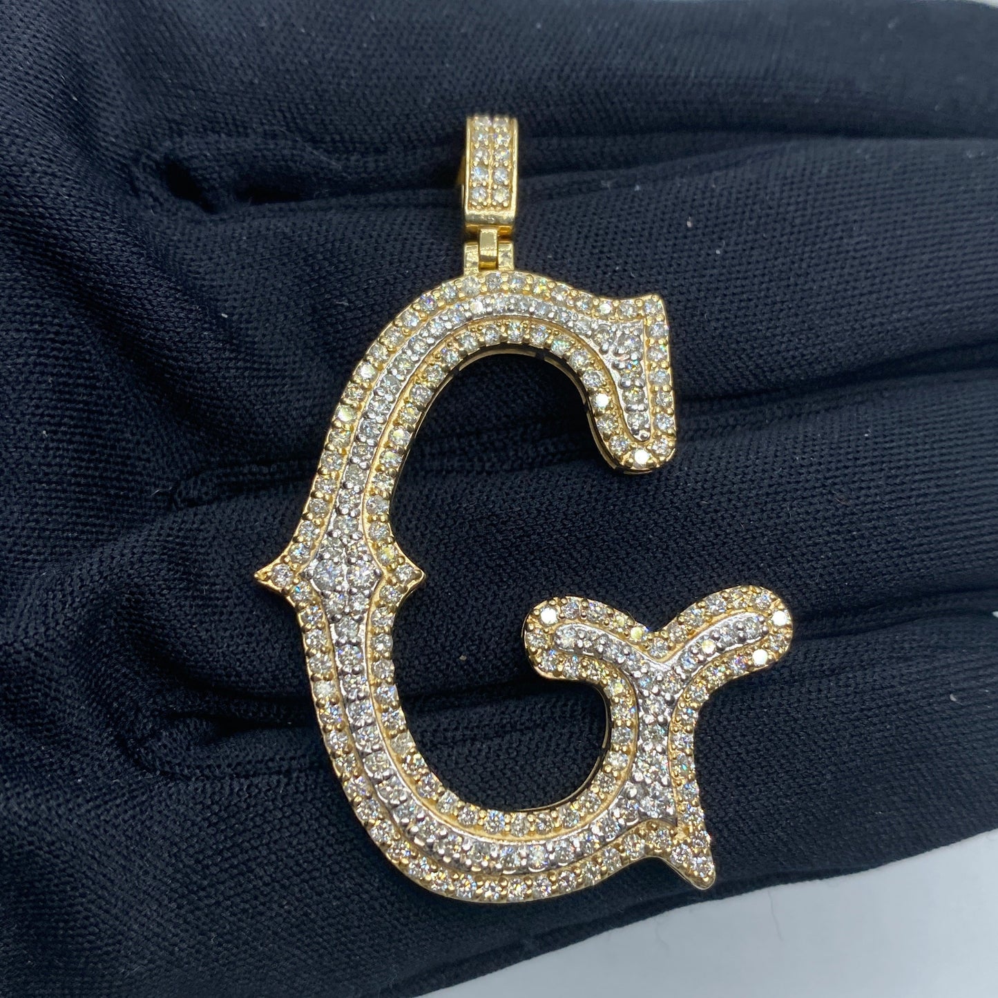 Old English Initial Letter Diamond Pendants Full Collection