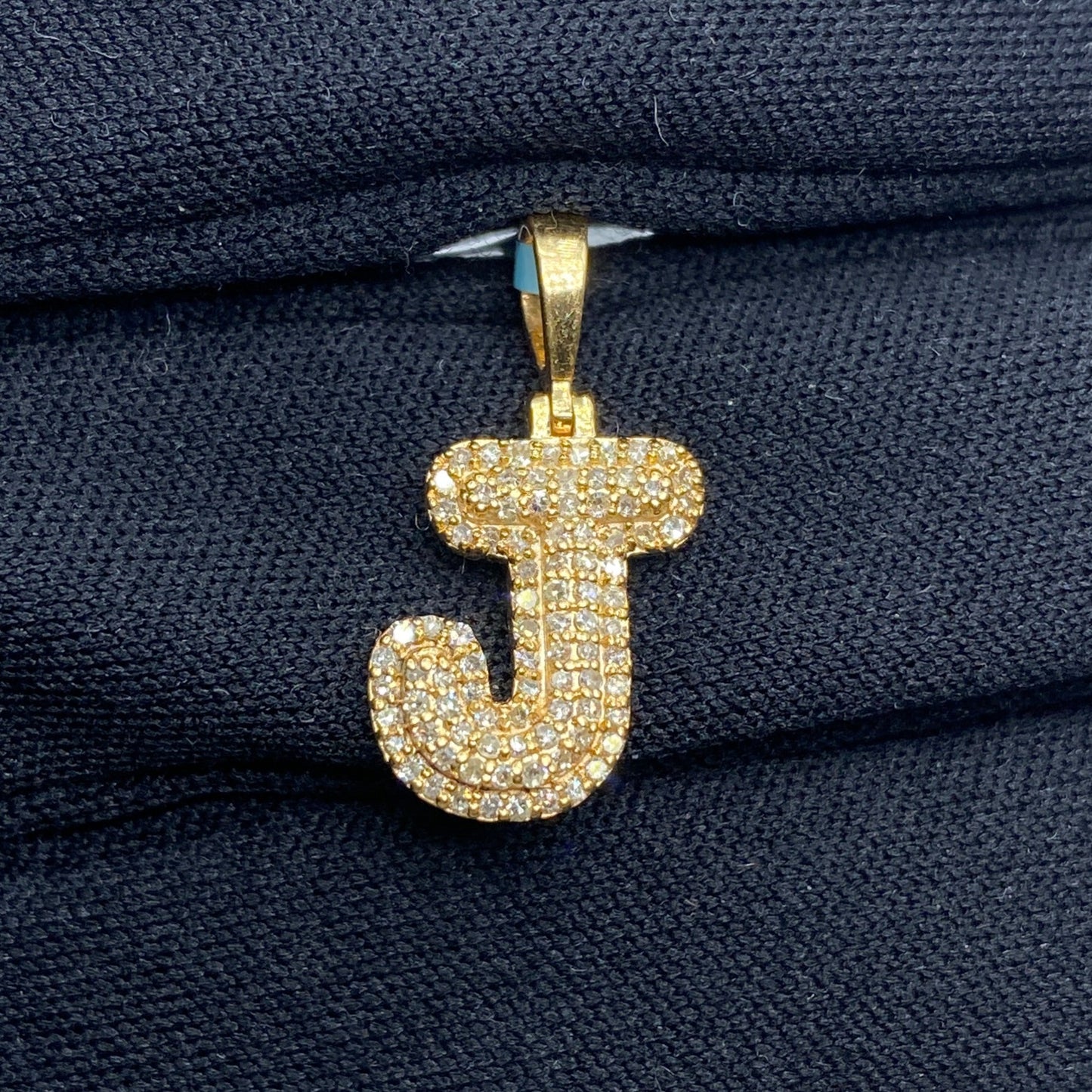 Bubble Initial Letter Diamond Pendant in 14K Full Collection