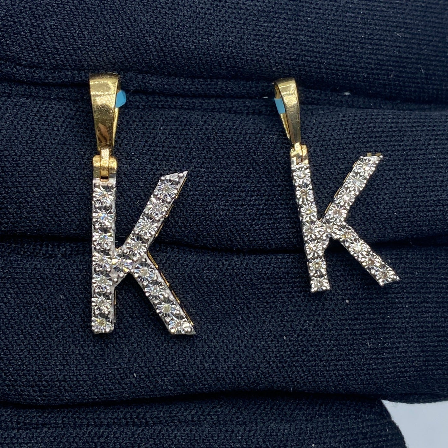 Pave Initial Letter Diamond Pendants Full Collection