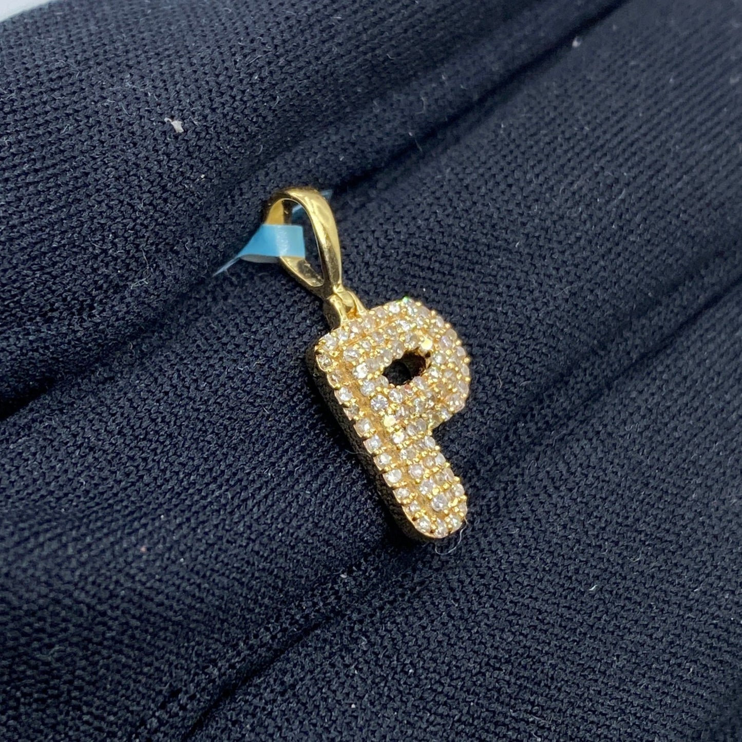 Bubble Initial Letter Diamond Pendant in 14K Full Collection