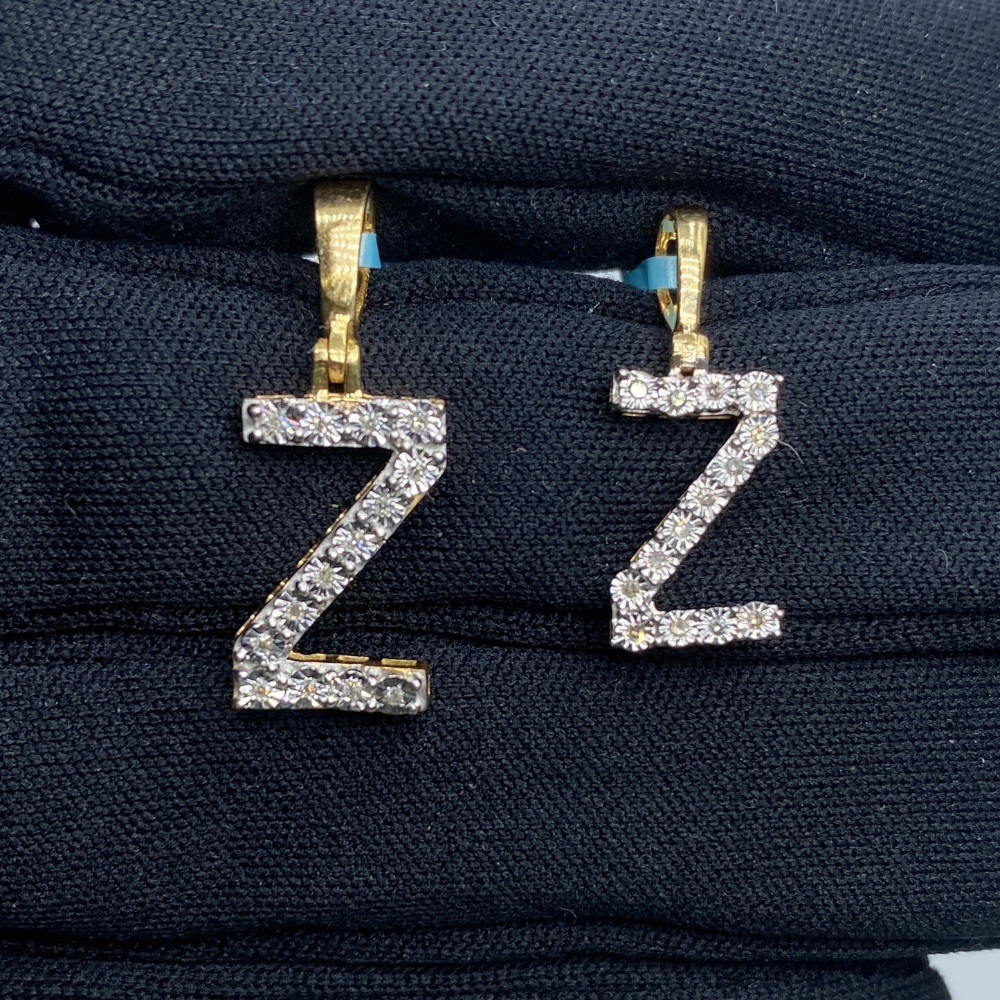 Pave Initial Letter Diamond Pendants Full Collection