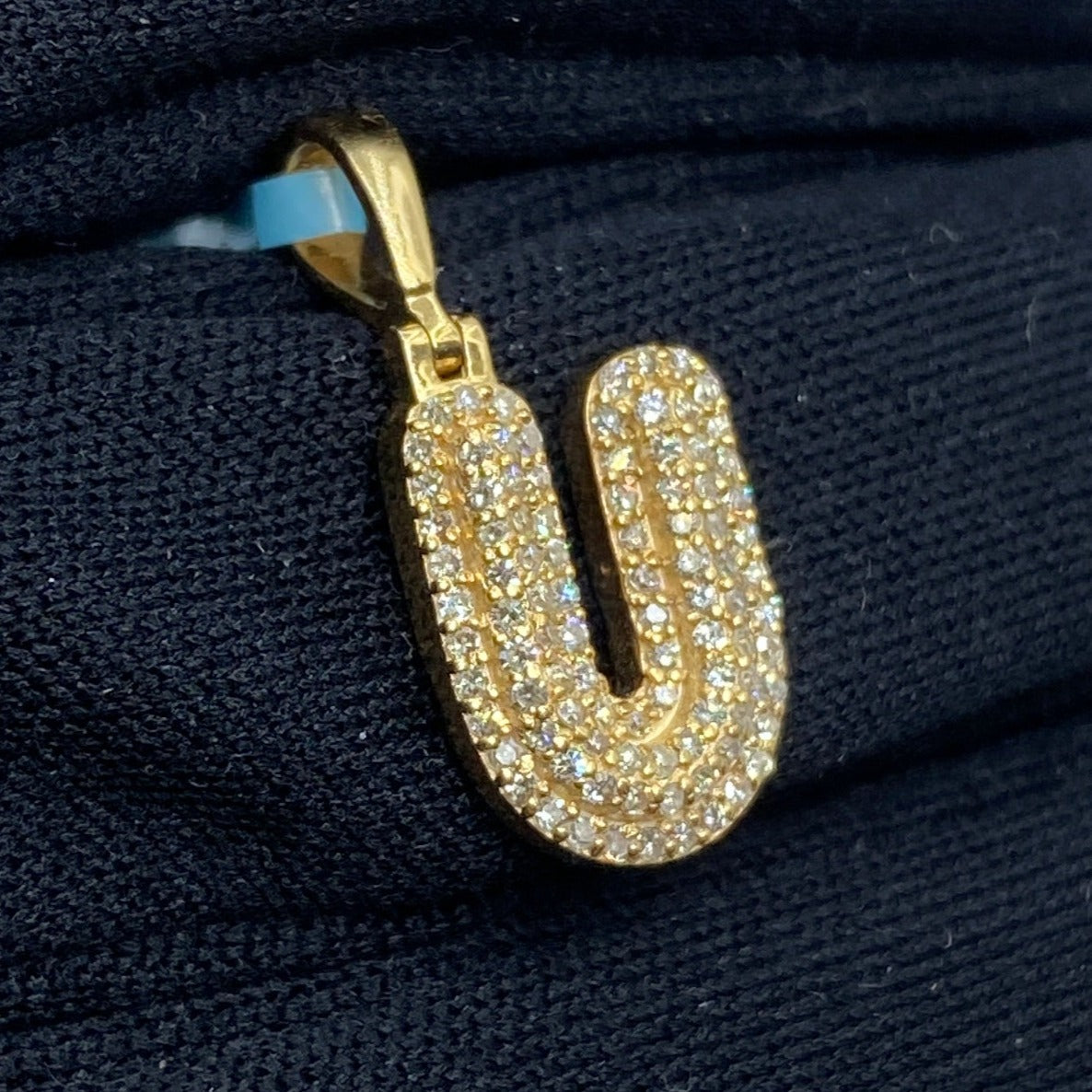 Bubble Initial Letter Diamond Pendant in 14K Full Collection