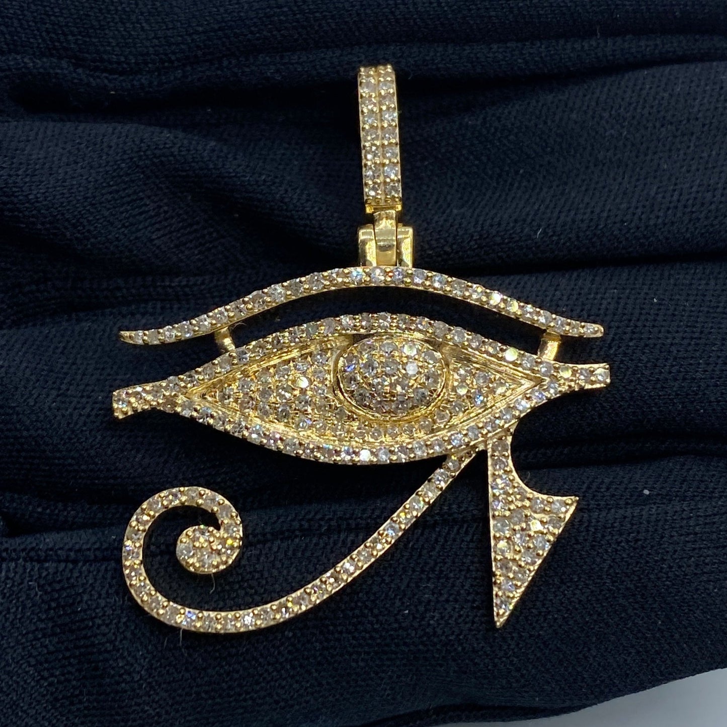 10K Egyptian Eye of Horus Diamond Pendant