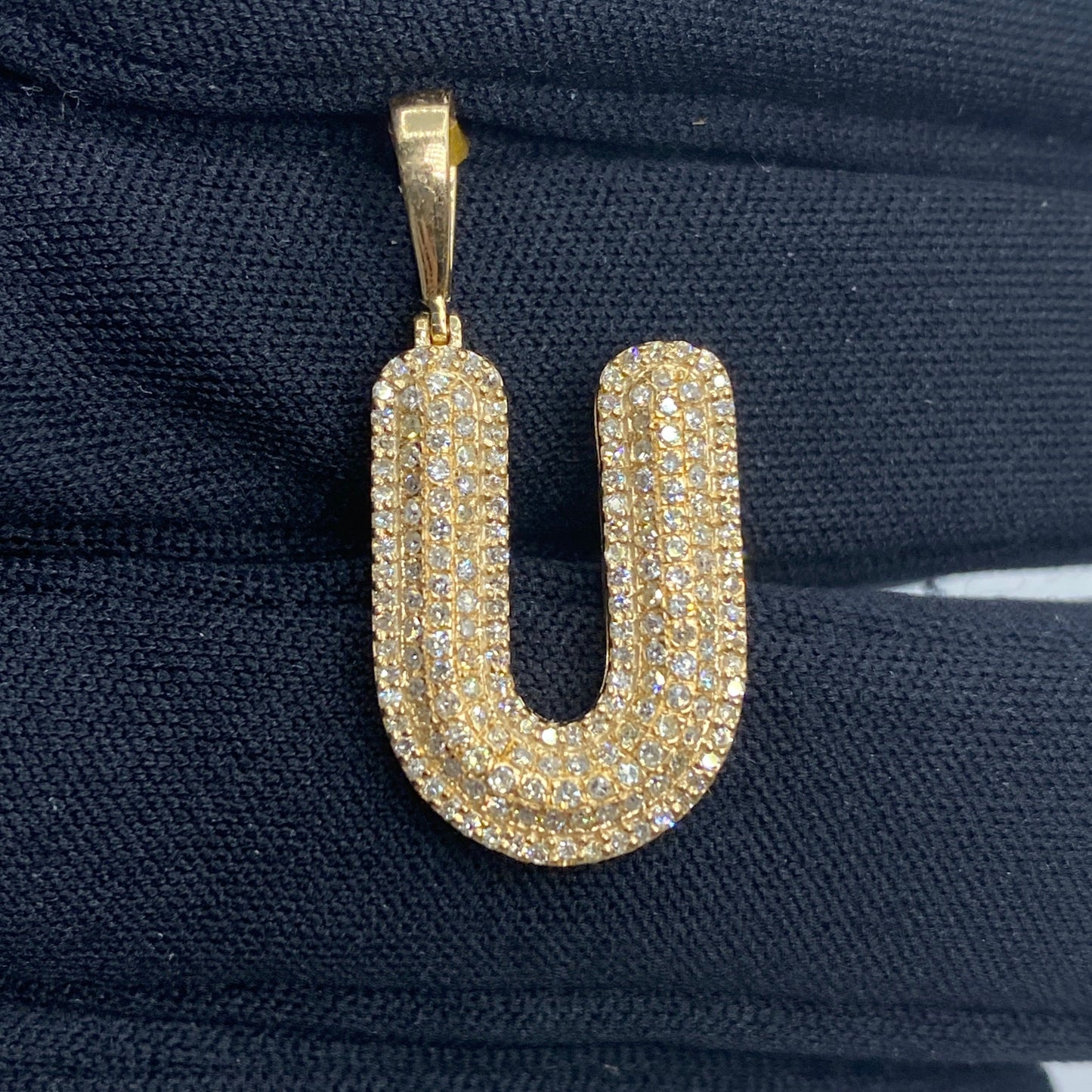 Bubble Initial Letter Diamond Pendant in 10K Full Collection