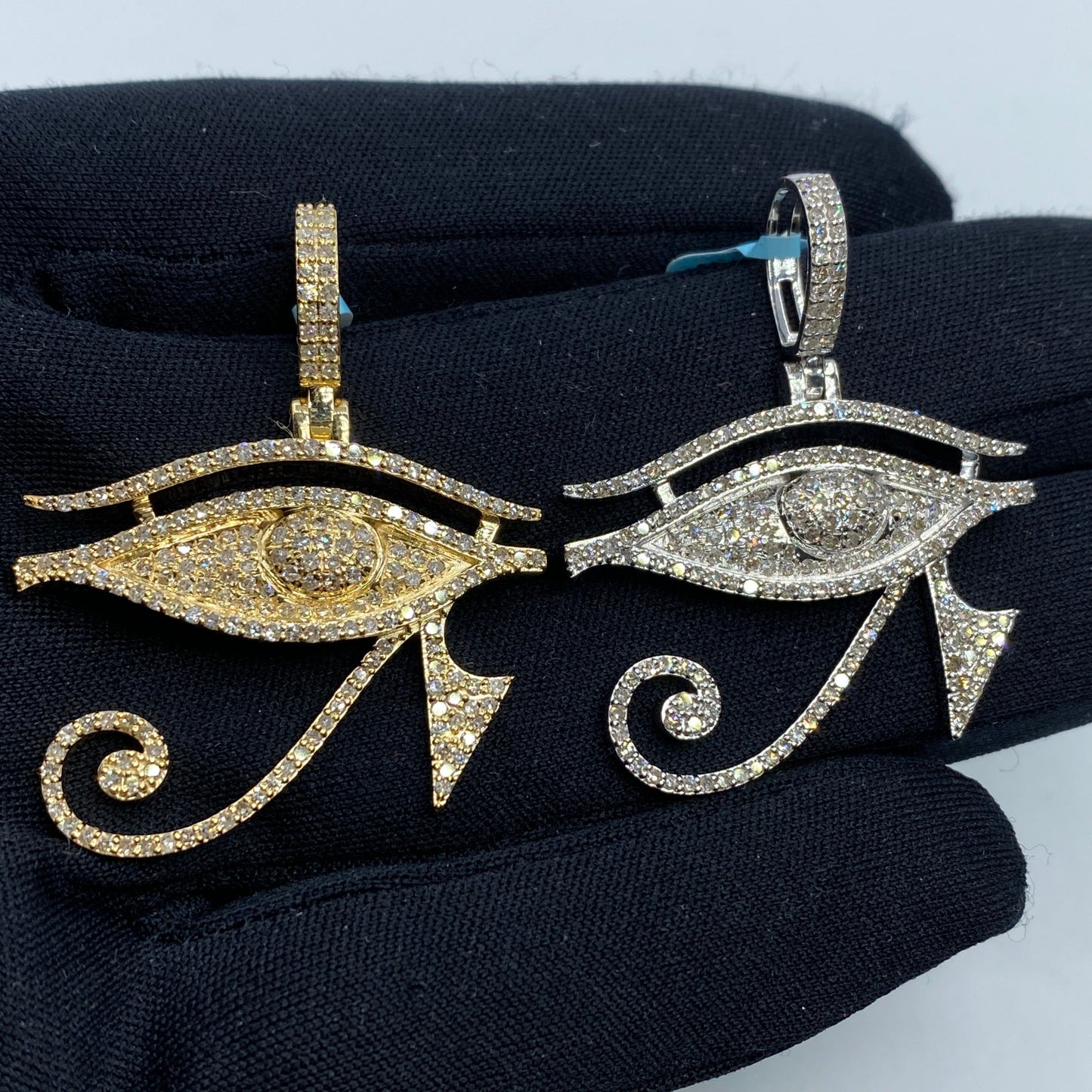 14K Eygptian Eye of Horus Diamond Pendant