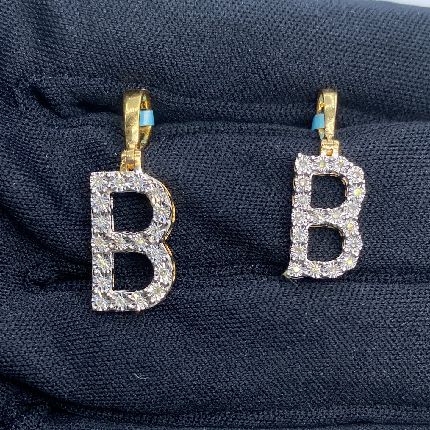 Pave Initial Letter Diamond Pendants Full Collection