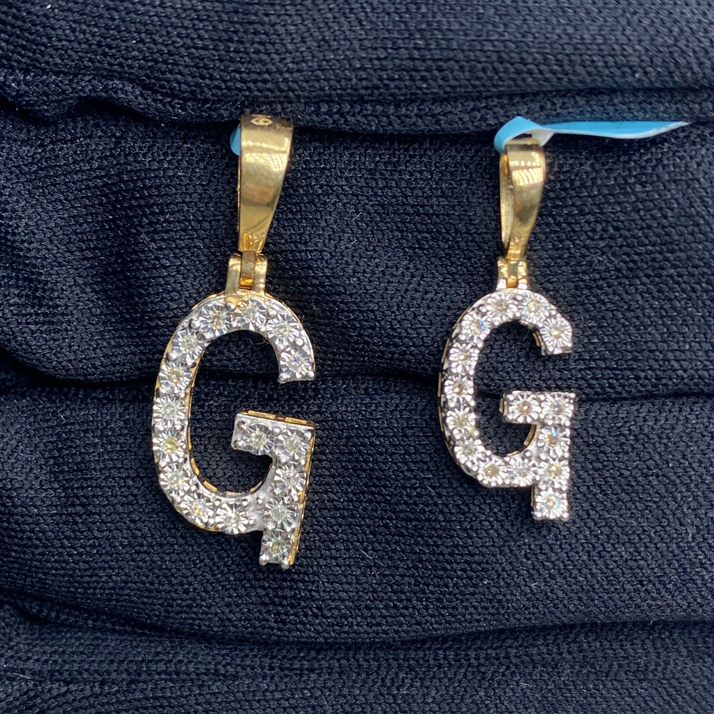 Pave Initial Letter Diamond Pendants Full Collection