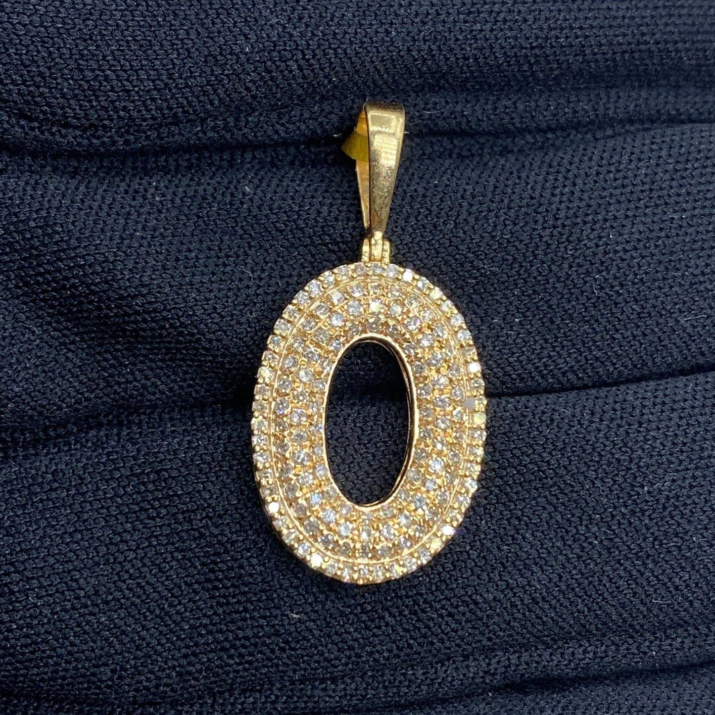 Bubble Initial Letter Diamond Pendant in 10K Full Collection