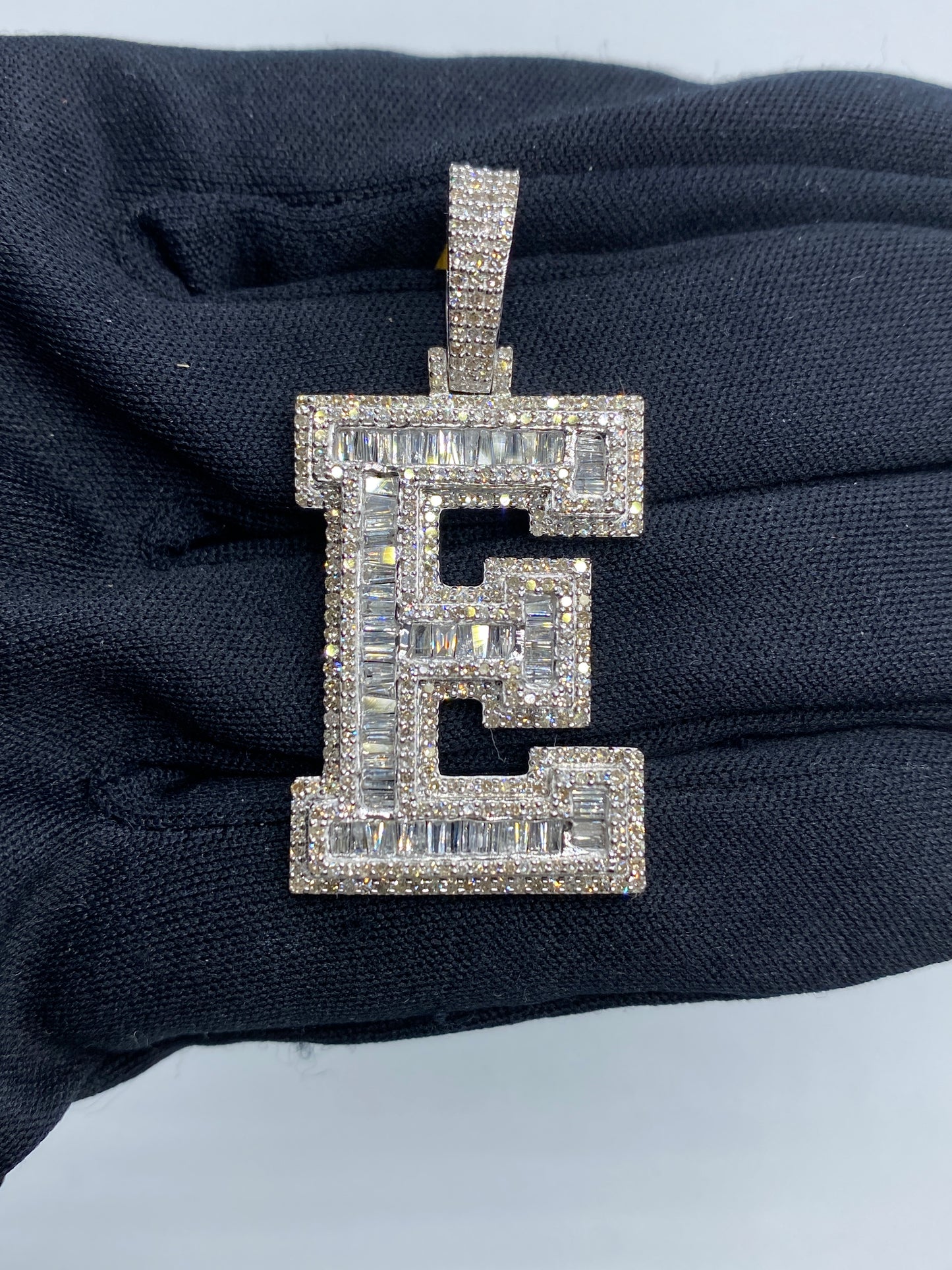 Initial E Baguette Pendant
