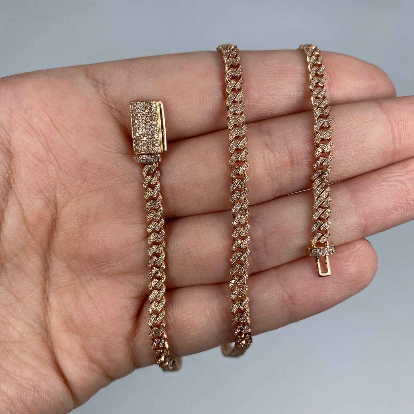 10K 4.5MM Diamond Cuban Link Chain