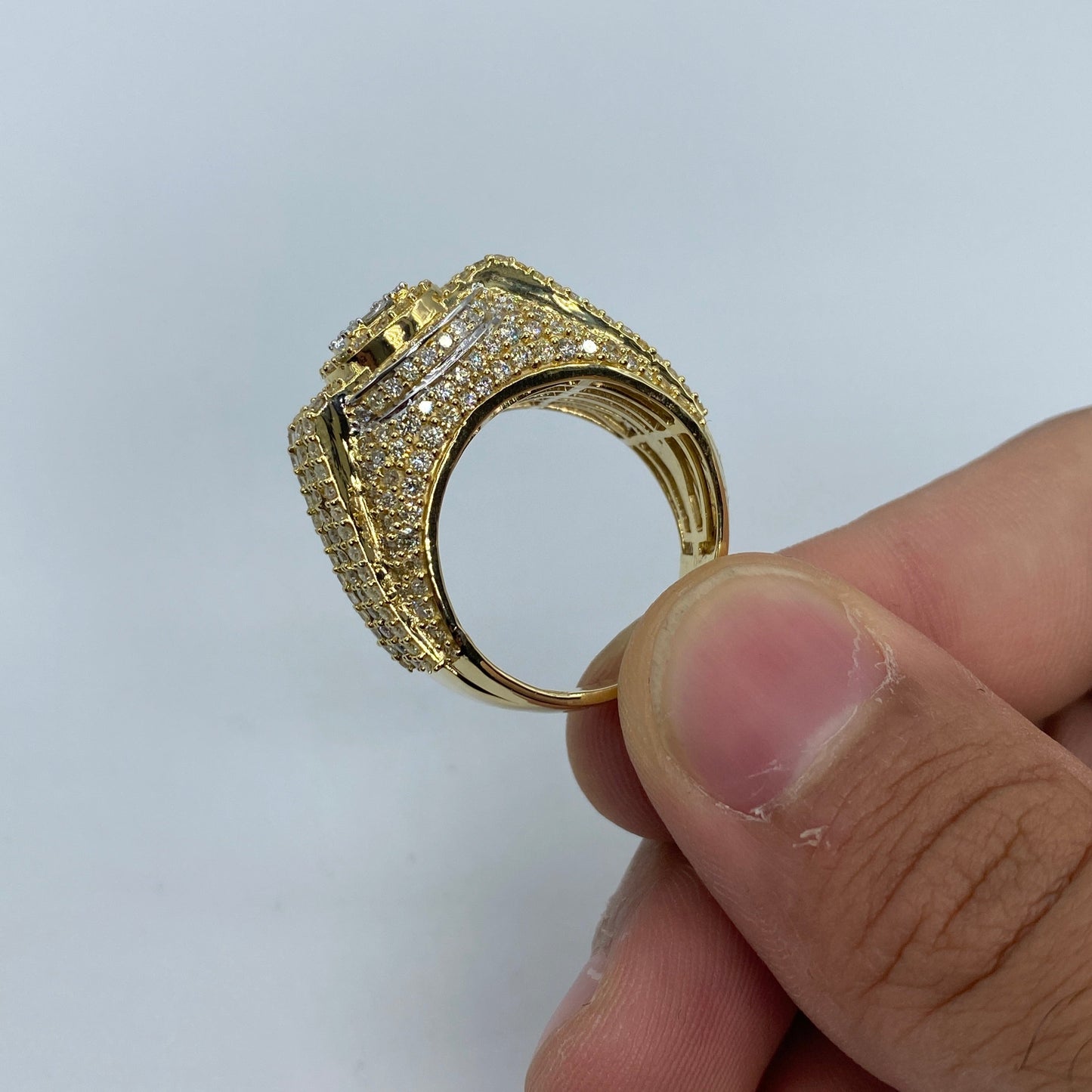 14K Diamond Baguette Castle Ring
