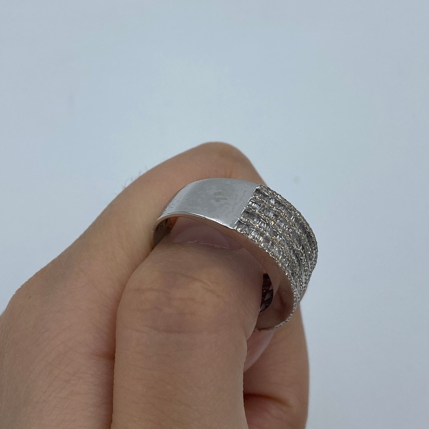 14K Stacked Diamond Baguette Ring