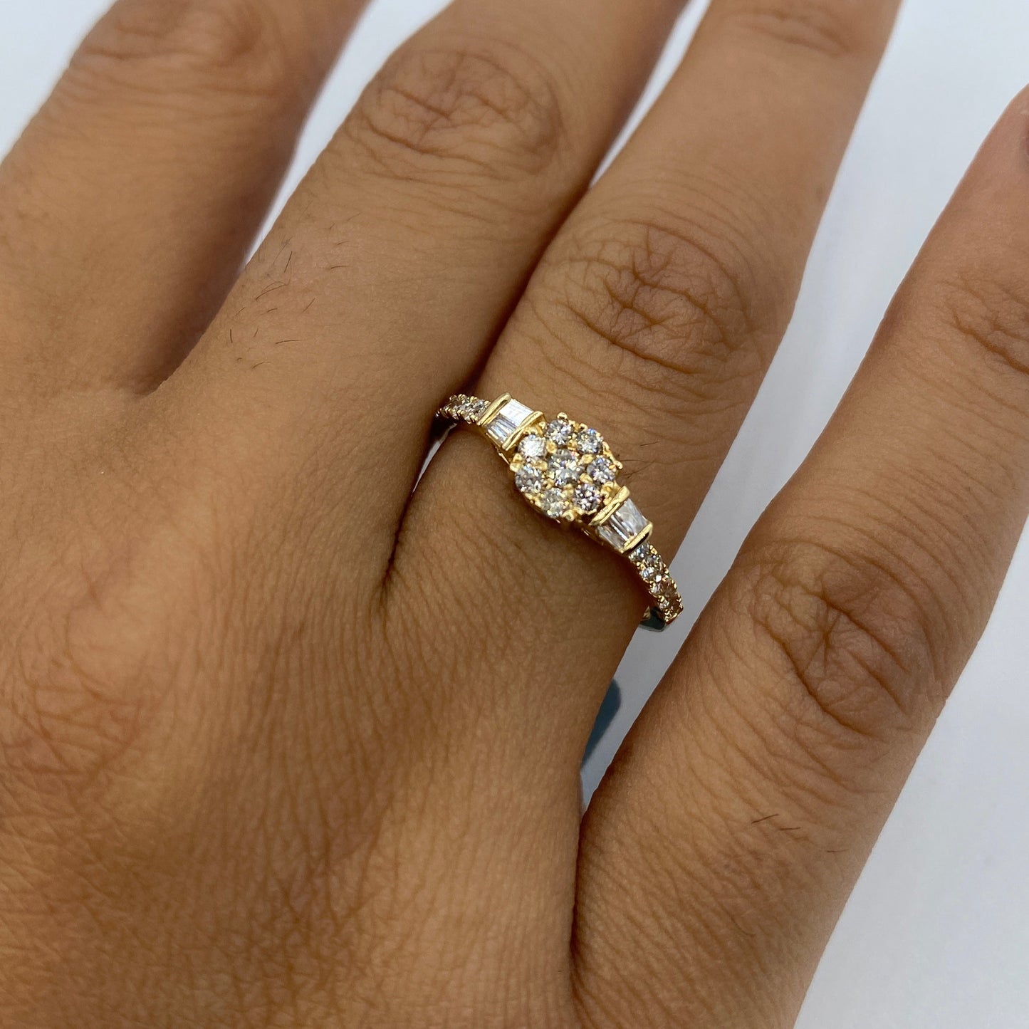 14K Diamond Baguette Engagement Ring