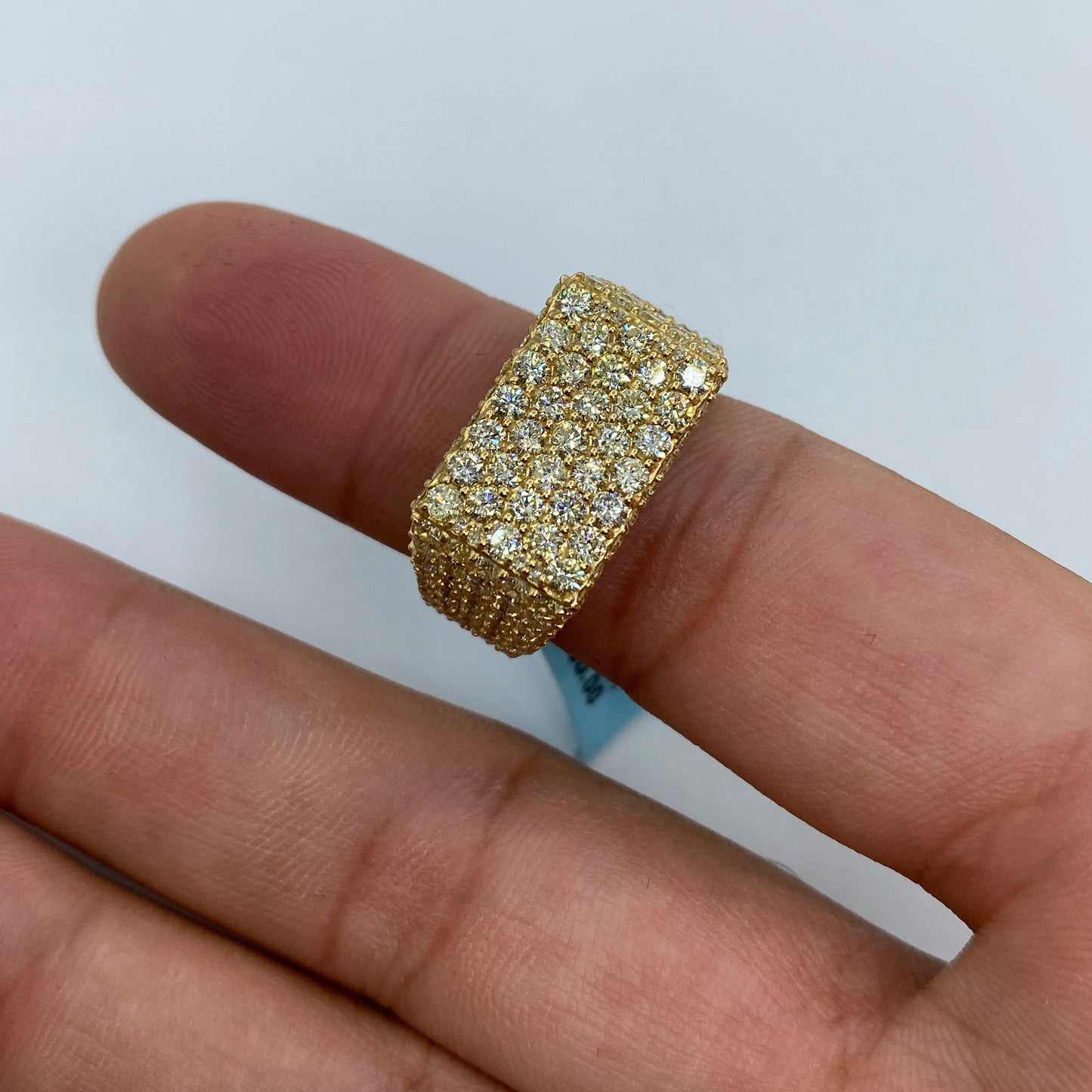 14K Rectangle Ice Diamond Ring