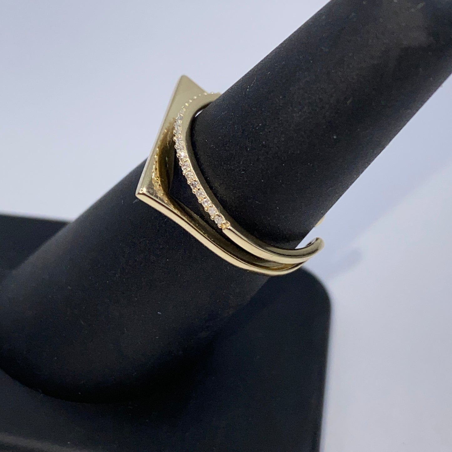 14K Stack Diamond Ring Adjustable