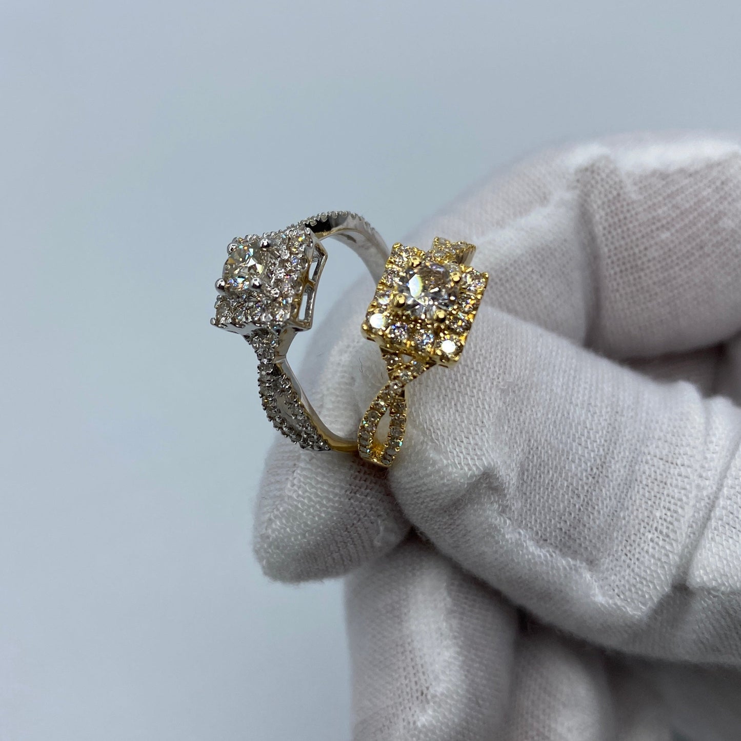 14K Luxe Rectangle Diamond Engagement Ring