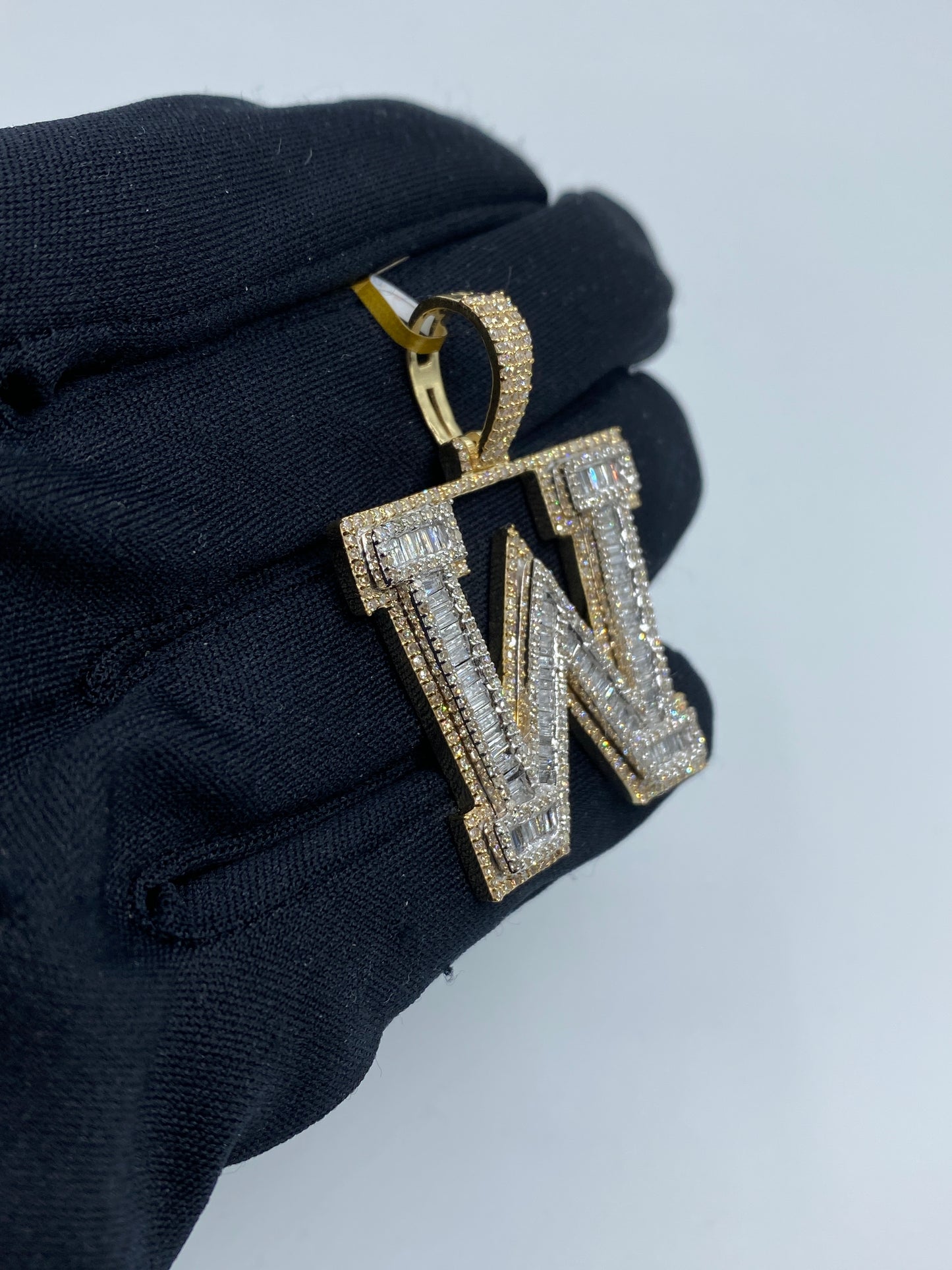 Initial W Baguette Pendant