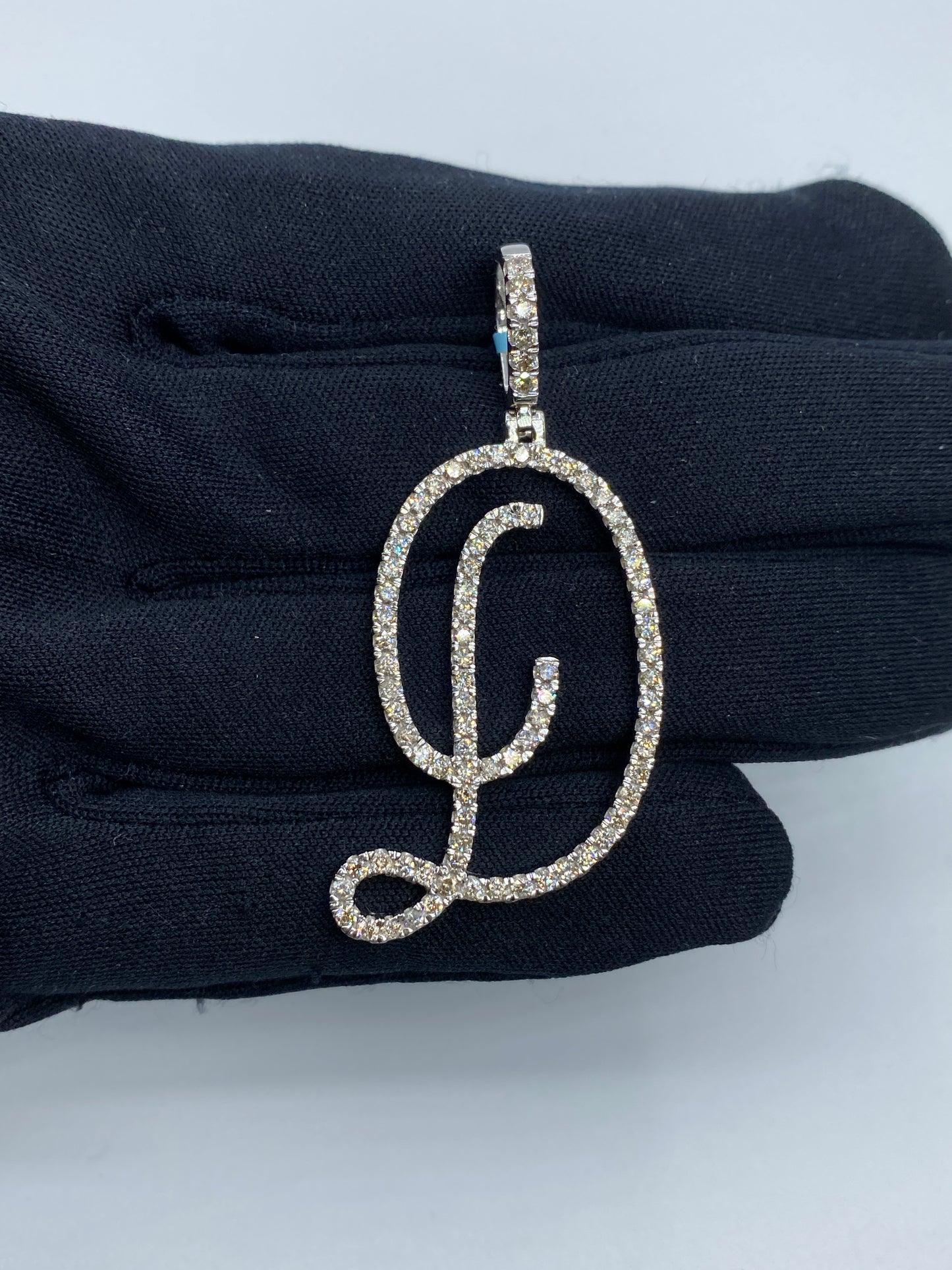 14k Initial D Large Script Pendant