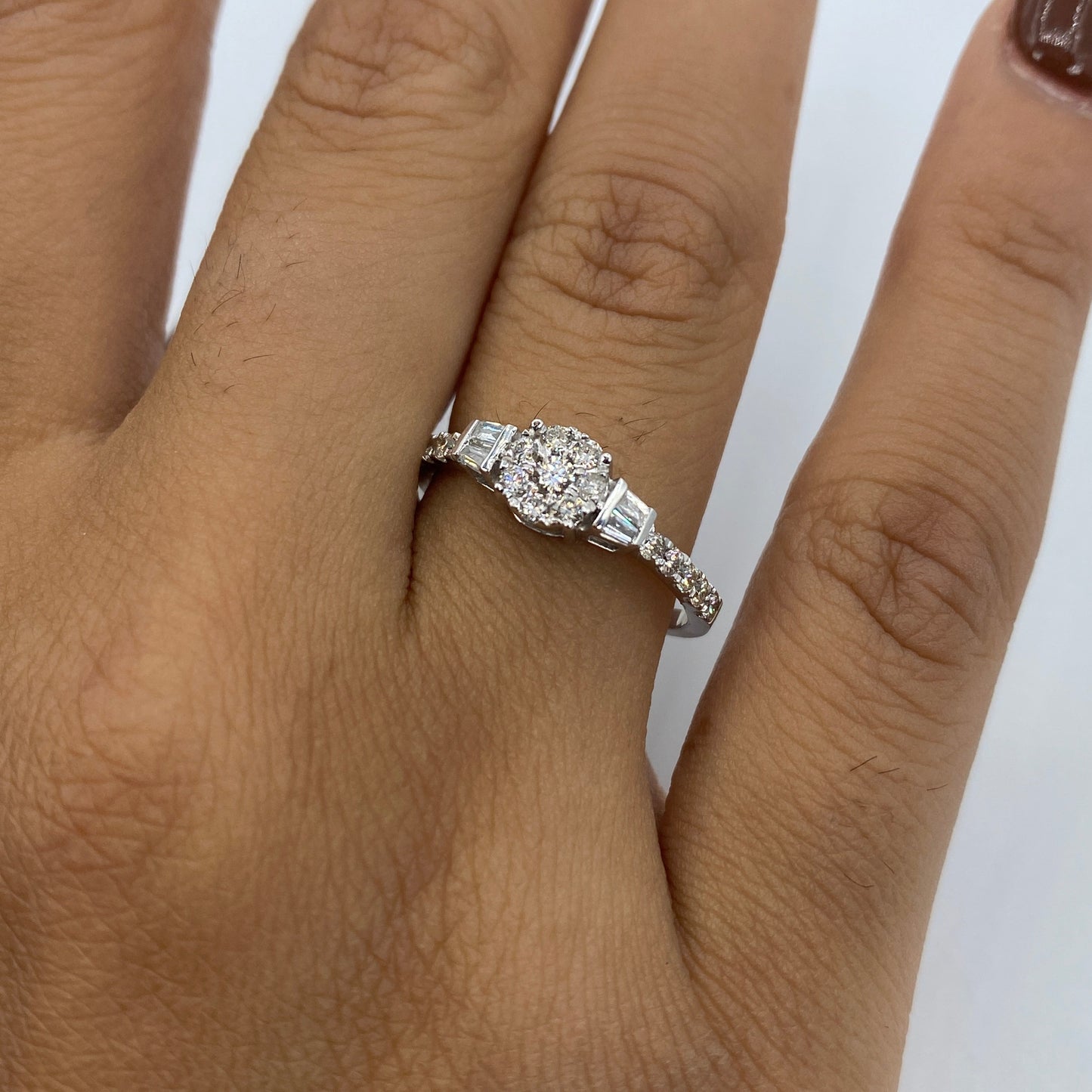 14K Diamond Baguette Engagement Ring