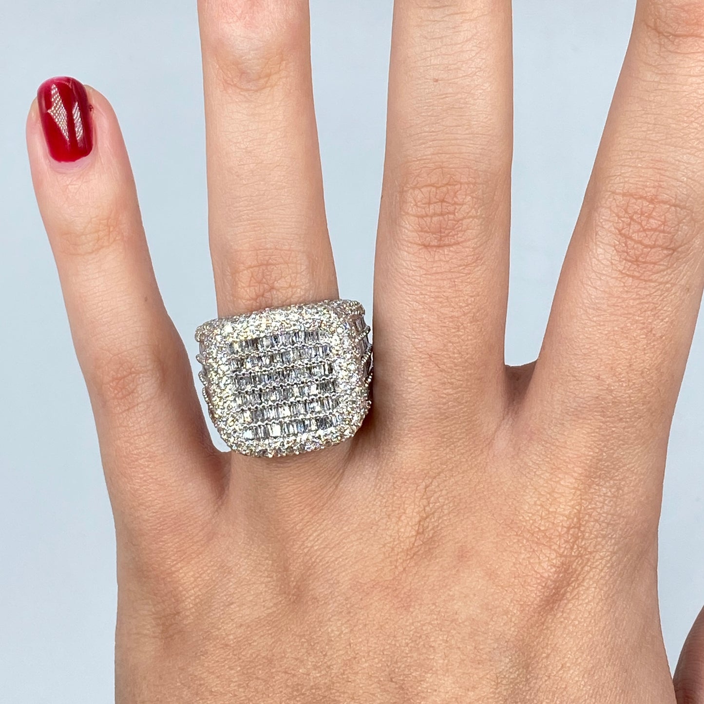 14K Jumbo Stacked Diamond Baguette Ring