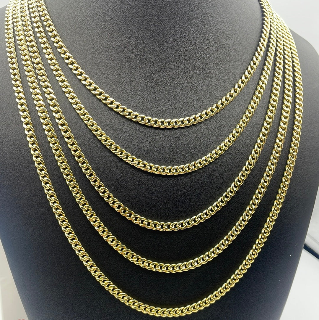 10K 5MM Miami Cuban Link Chain 16-24”