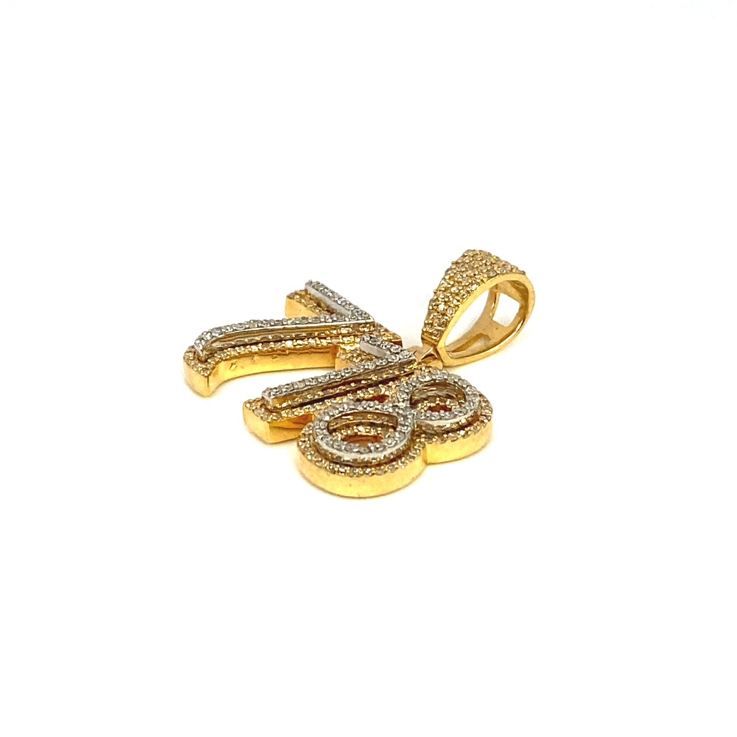 14K 718 Area Code Diamond Pendant