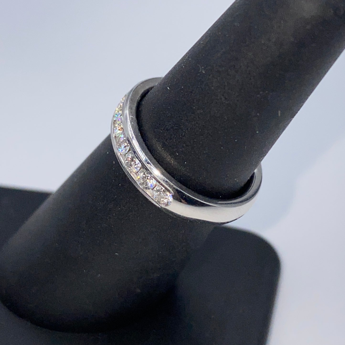 14K White Gold Diamond Band Ring