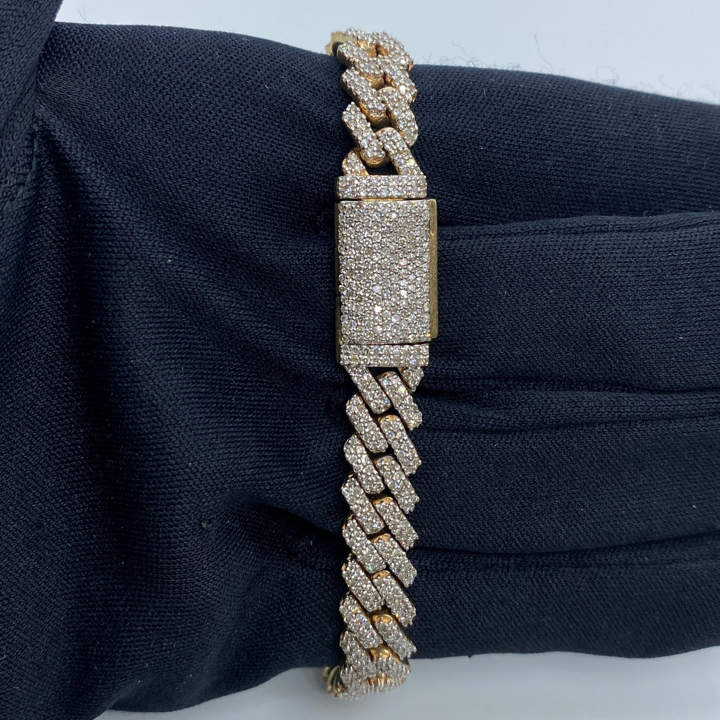 10K 8.5MM Cuban Link Diamond Bracelet 8"