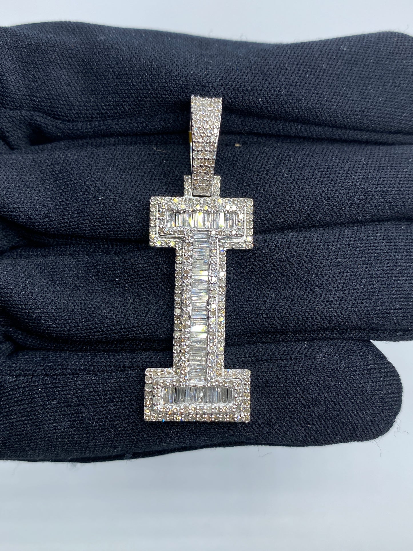 Initial I Baguette Pendant