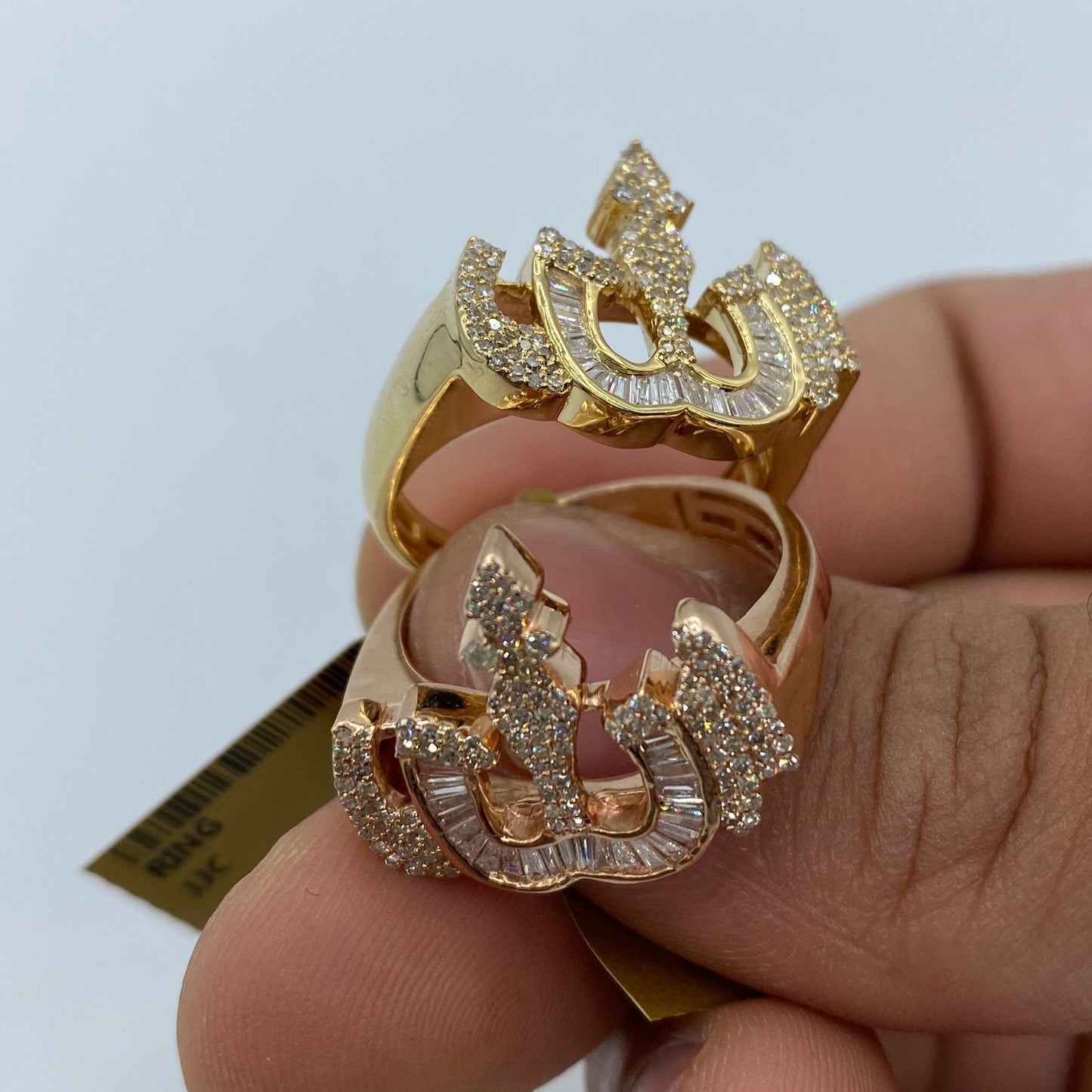 10K Allah Diamond Baguette Ring