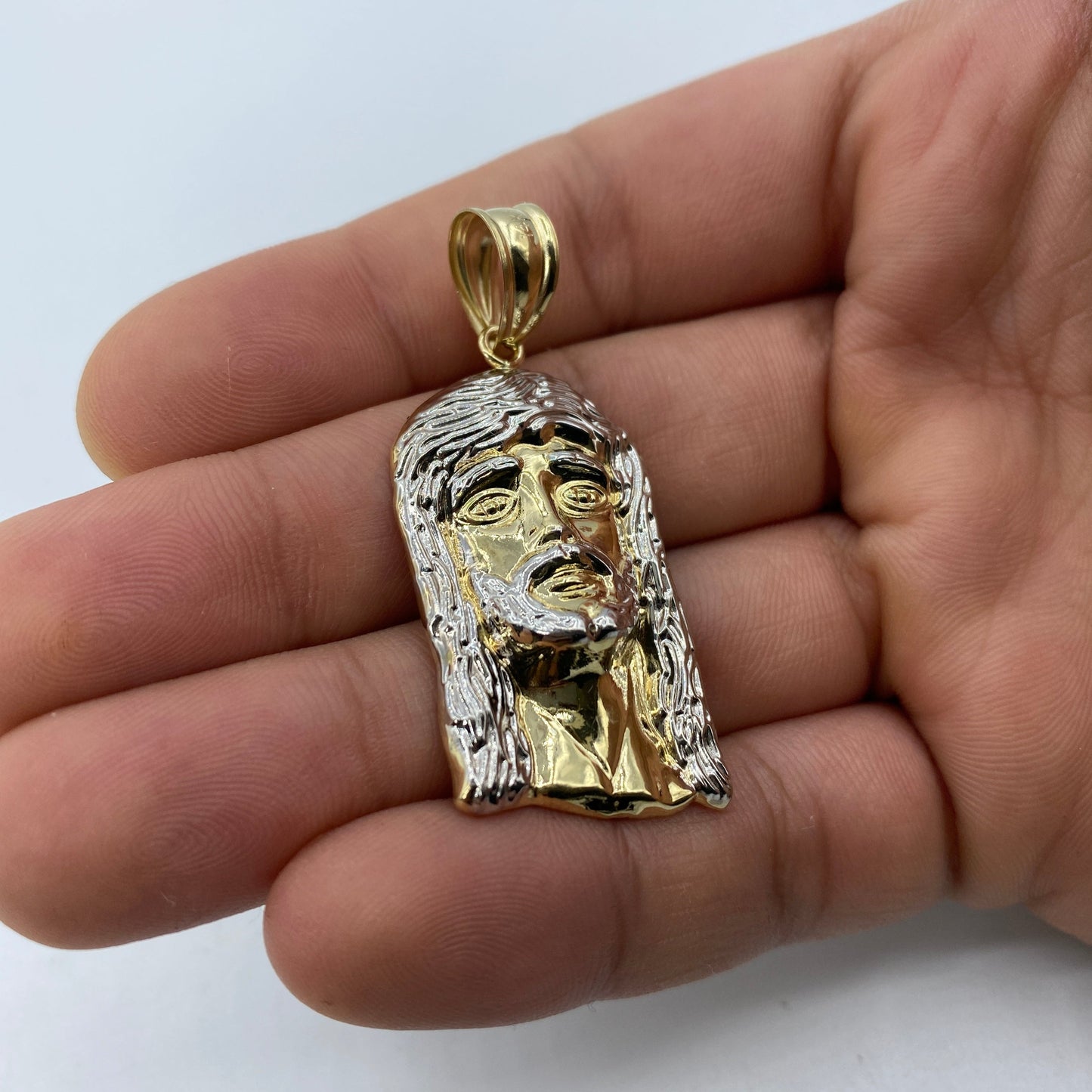 14K Jesus Head Pendant