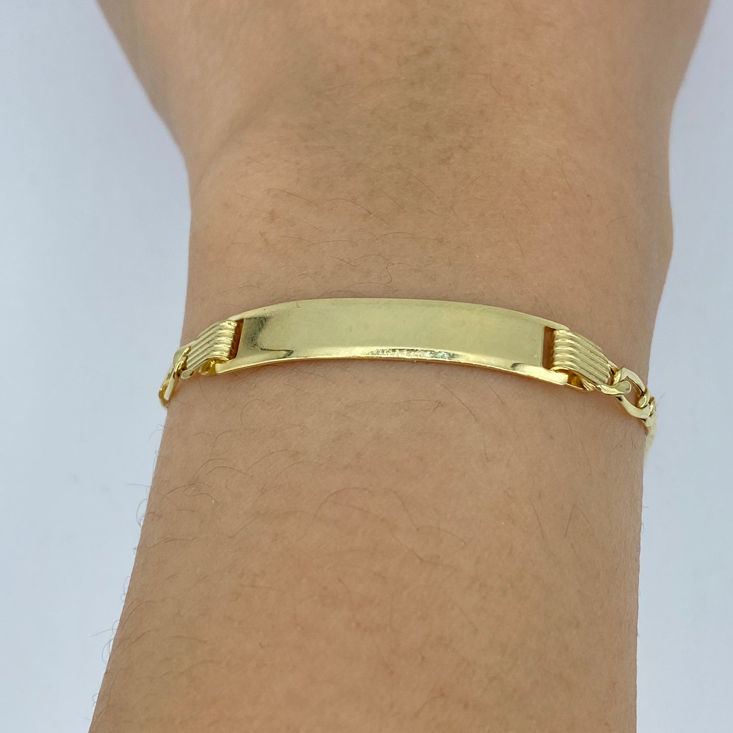 10K Custom Name Plate Figaro Link Baby Bracelet