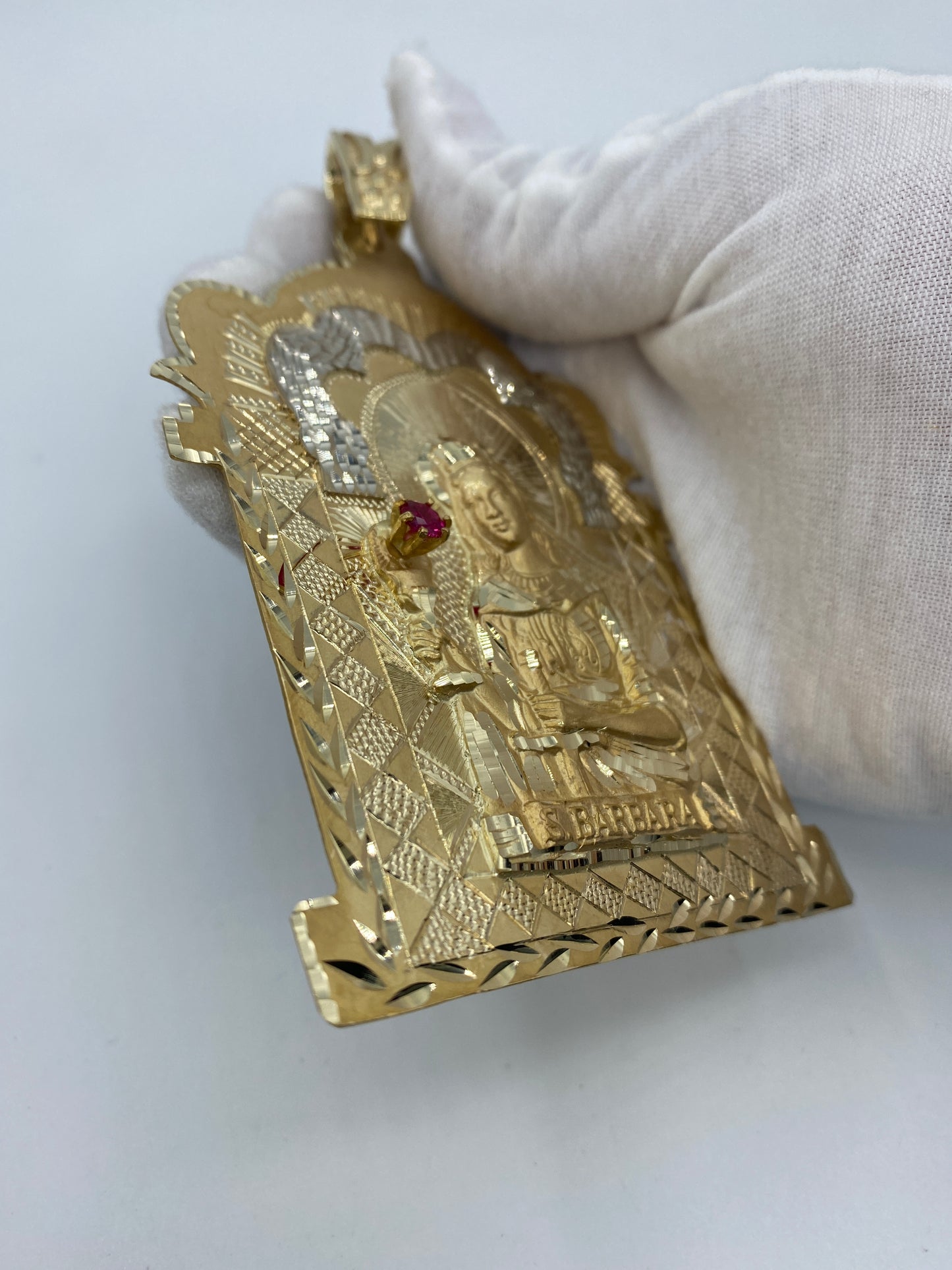 10K Saint Barbara Pendant - 4.5"