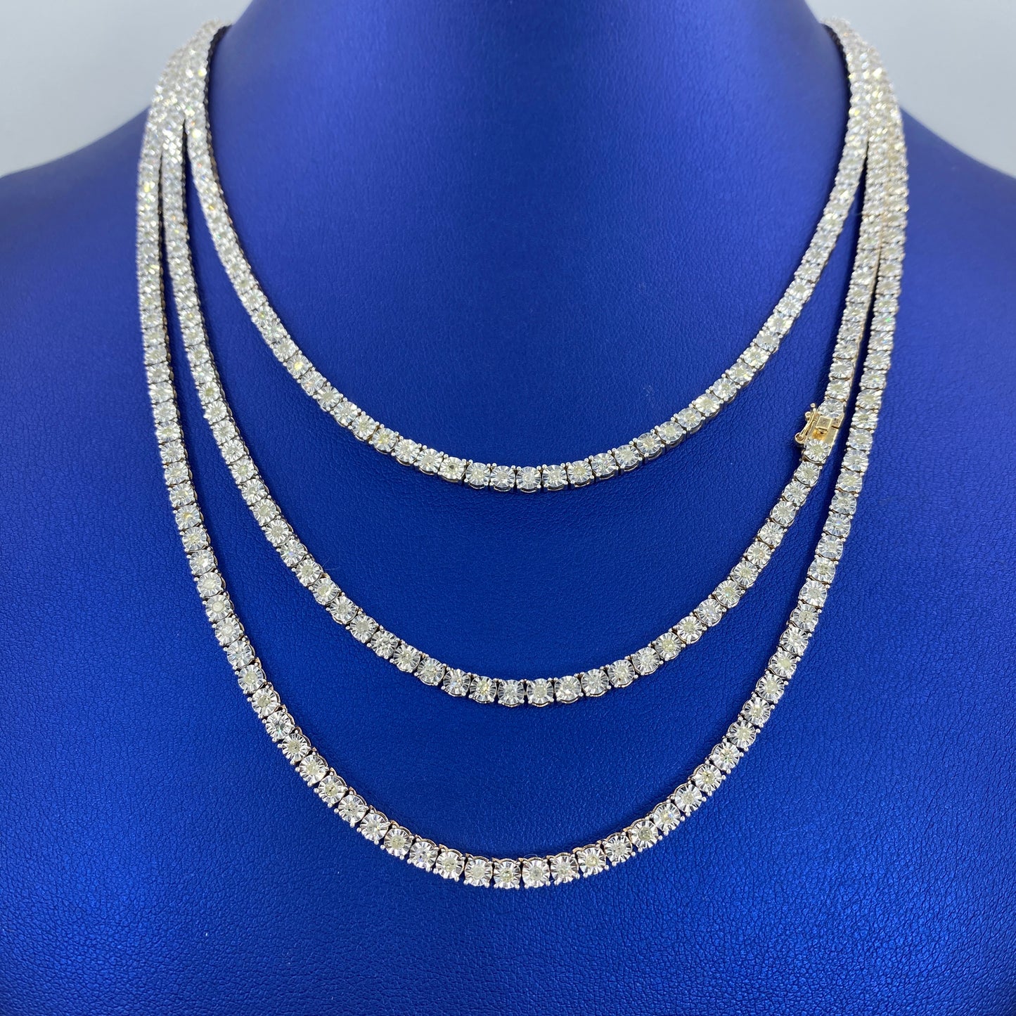 10K Shine Diamond Tennis Chains 16-20"