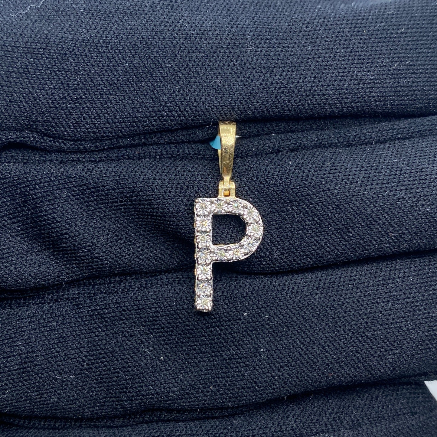 14k Single Stone Initial P Pendant