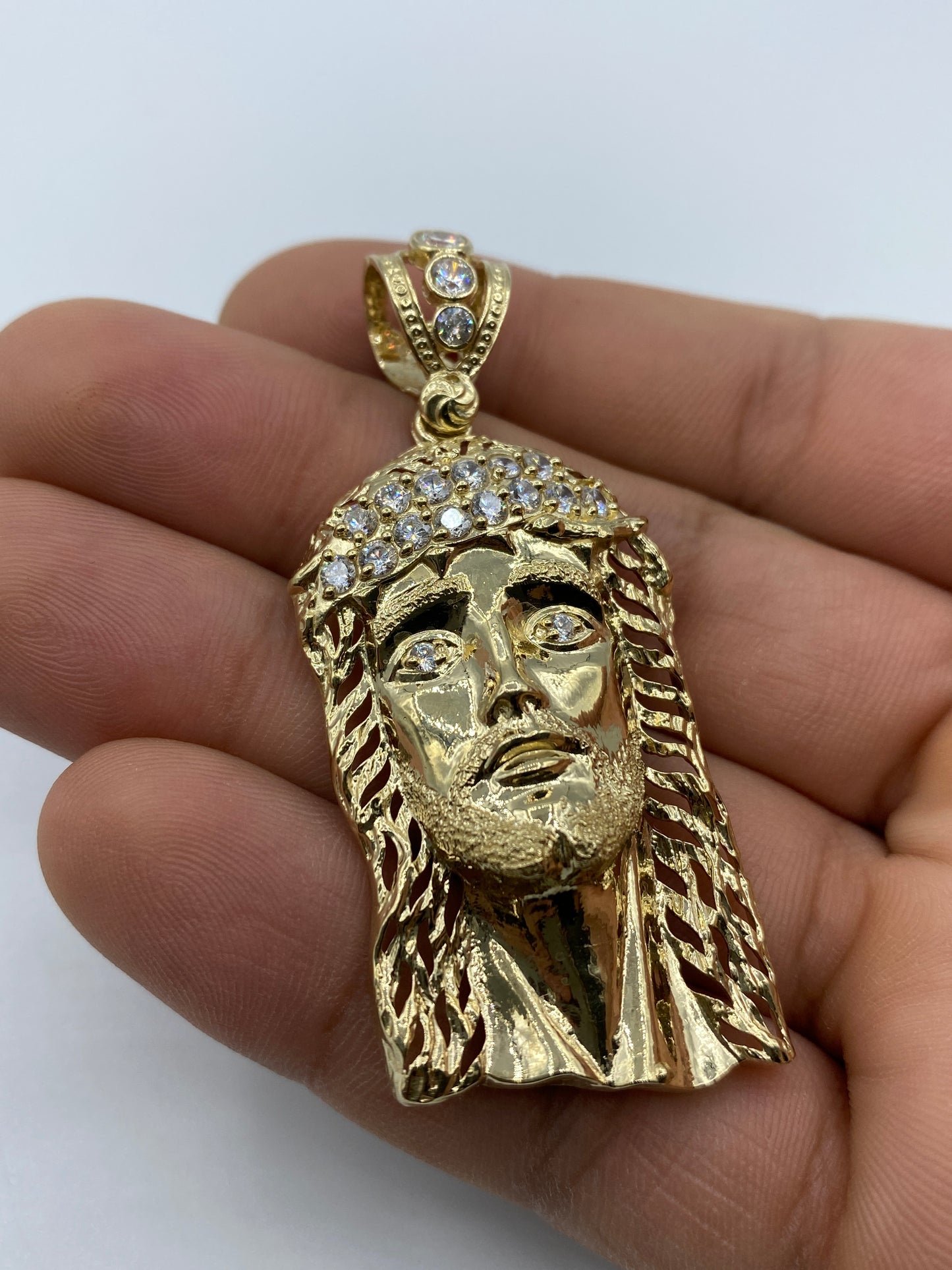 14K Jesus Head Pendant 2.5"