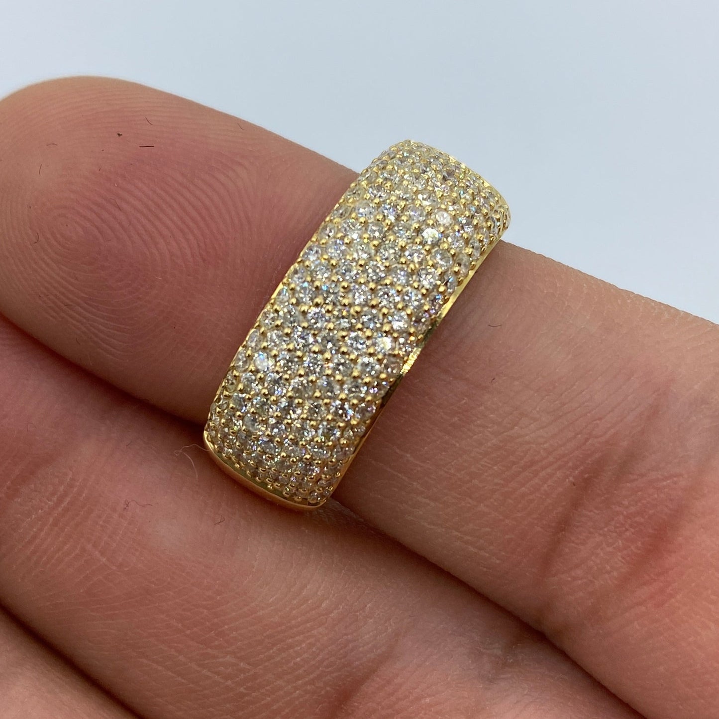 10K Yellow Gold Dome Diamond Band