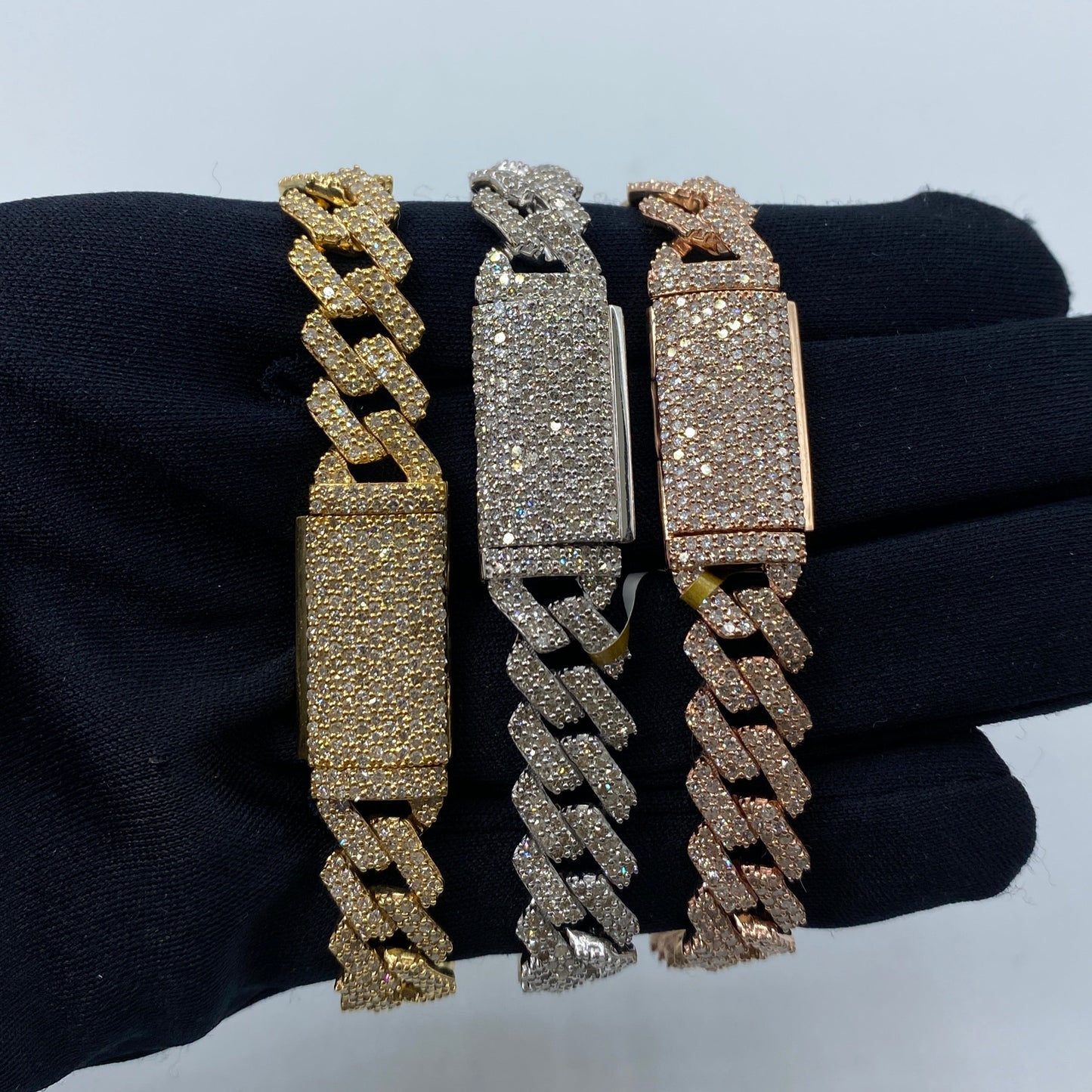 10K 10MM Cuban Link Diamond Bracelet 7.5"